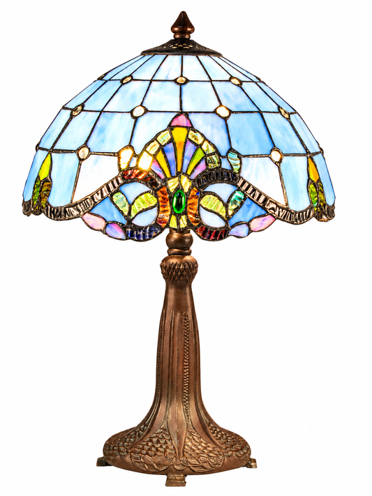 Blue Baroque Tiffany Table Lamp