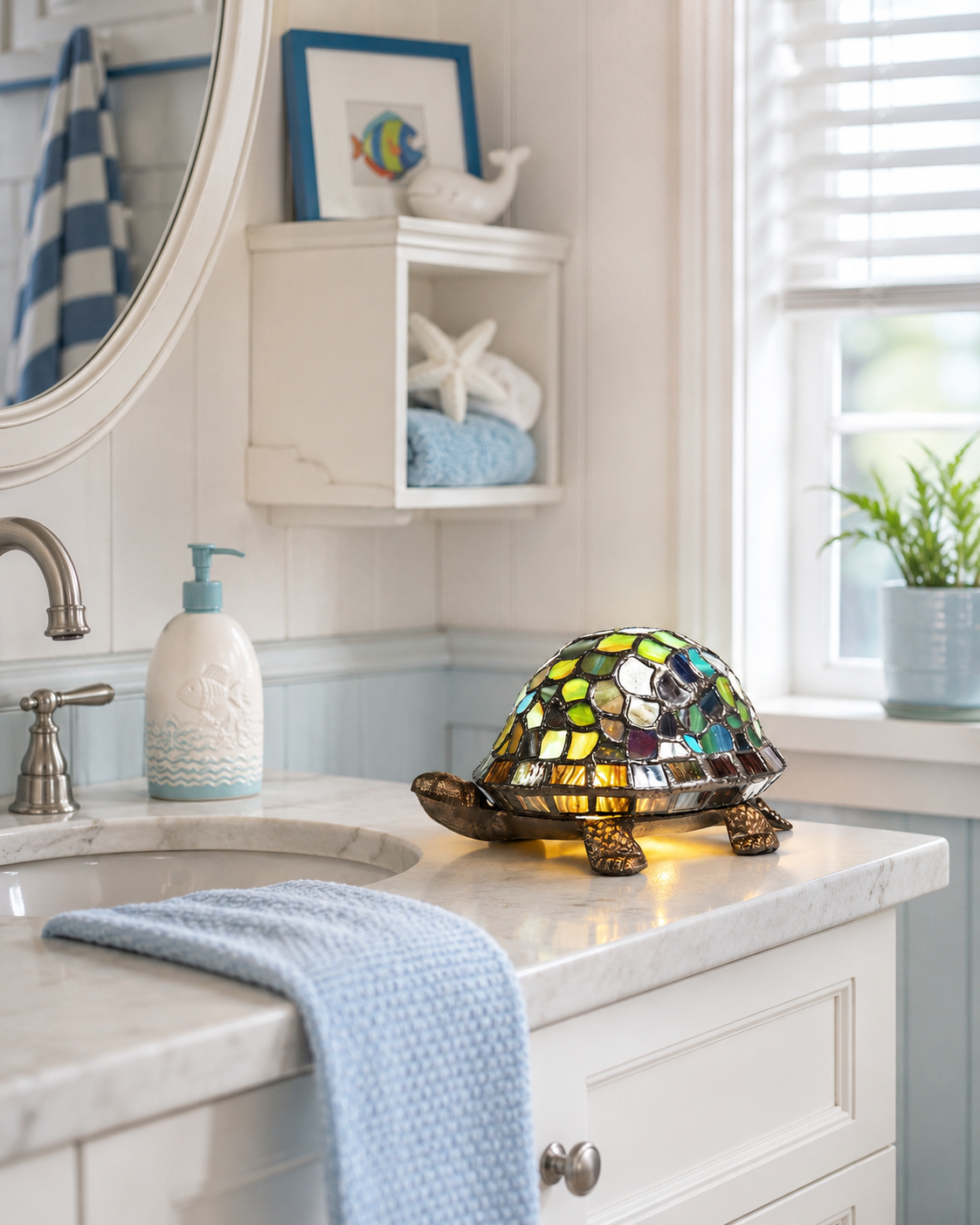 Blue Turtle Tiffany Accent Lamp