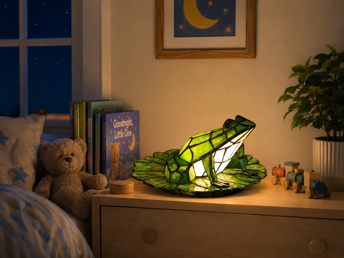 Frog Lily Pad Tiffany Accent Lamp