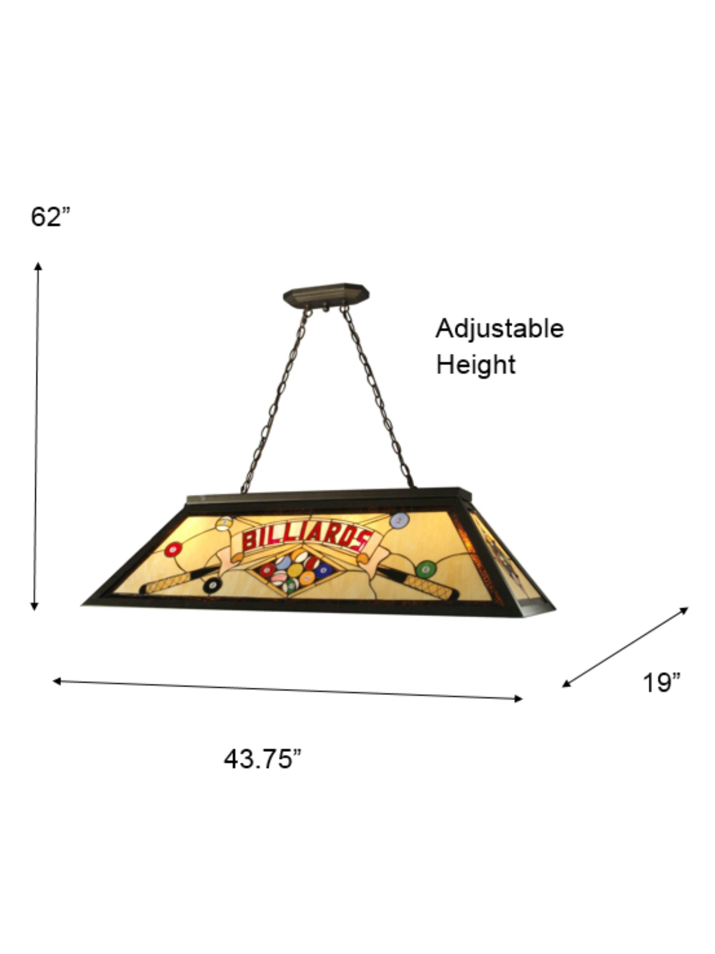 Billiards Pool Table Tiffany Island Fixture
