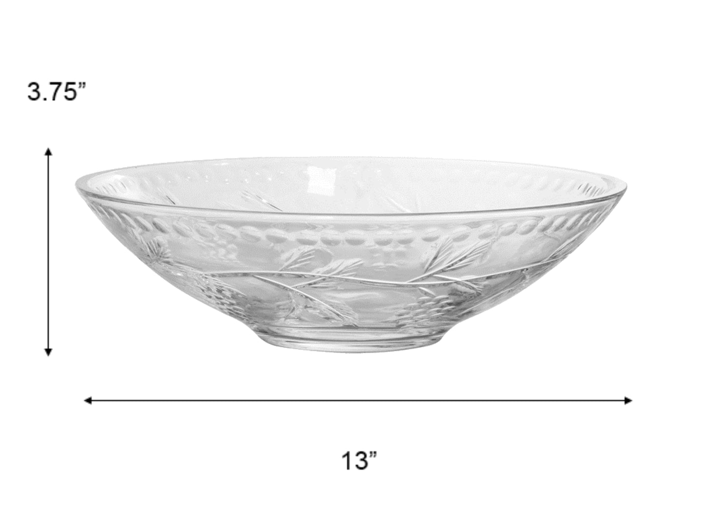 Grape 24% Lead Crystal Bowl