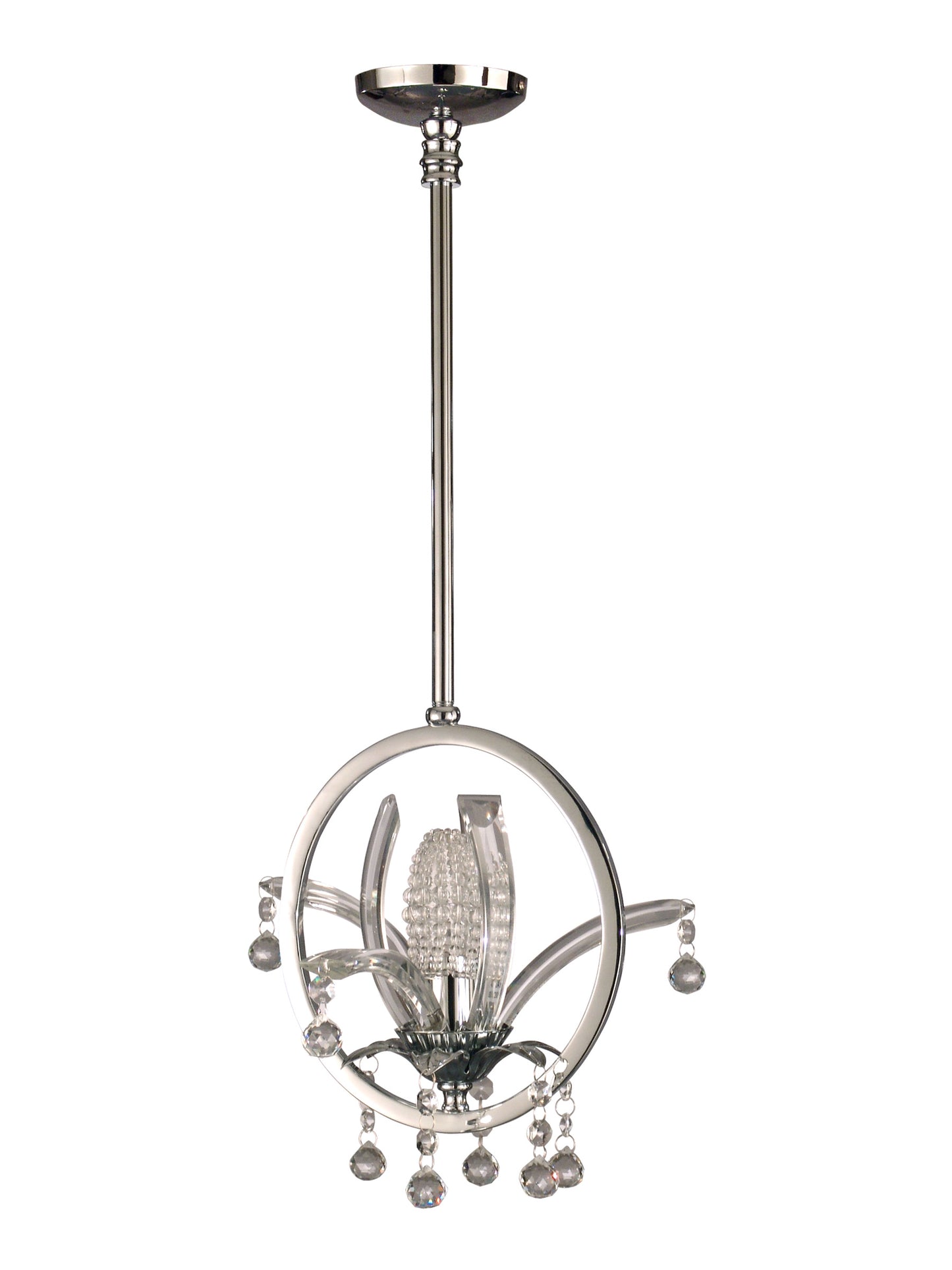 Sullivan 10.75" Wide Crystal Pendant with Beads