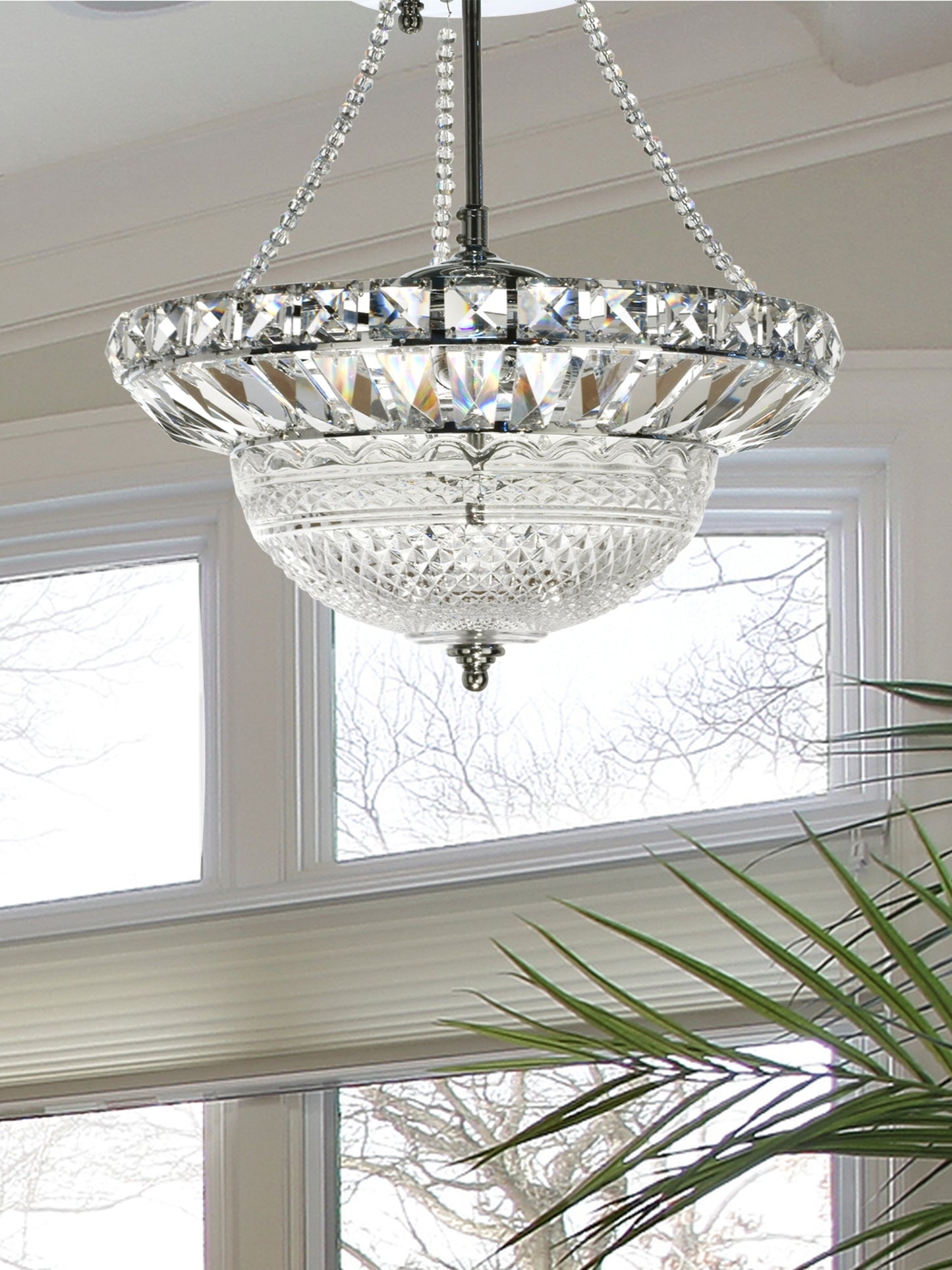 Woodland Hills 14" Wide Crystal Inverted Pendant
