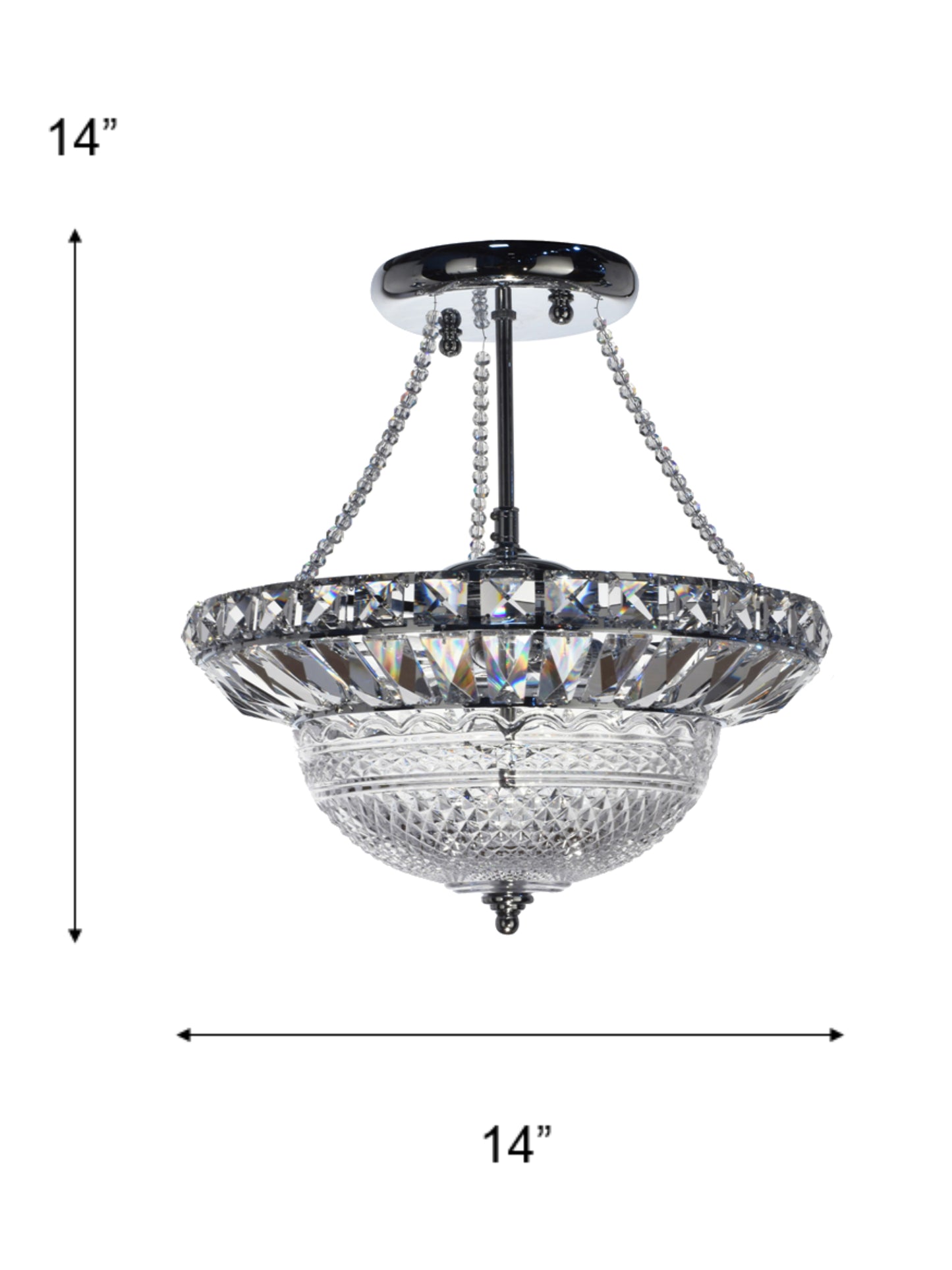 Woodland Hills 14" Wide Crystal Inverted Pendant