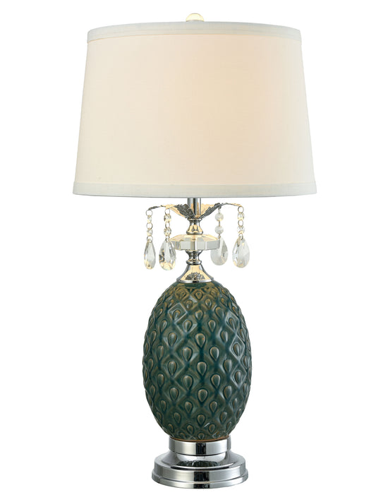 Maxie Crystal Table Lamp with Crystal and Ceramic Base