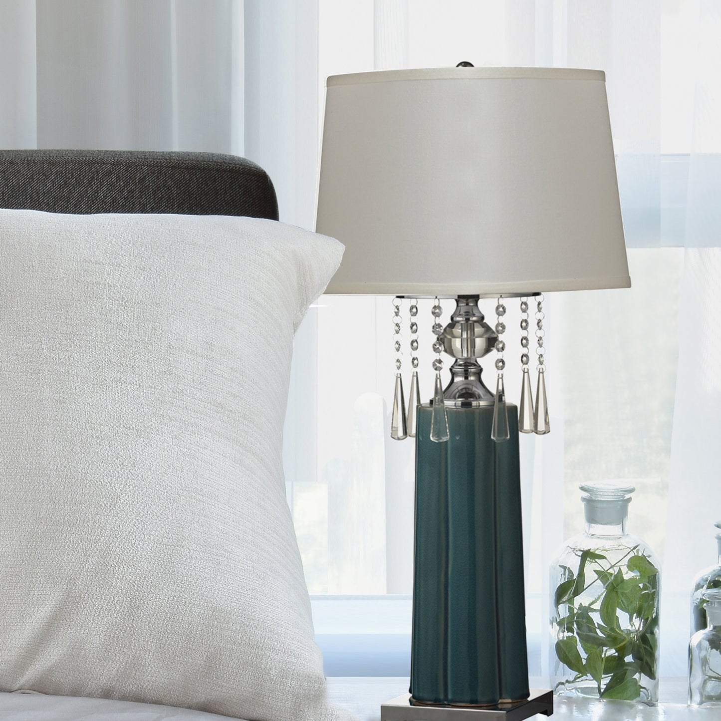 Tori LED Crystal And Ceramic Table Lamp
