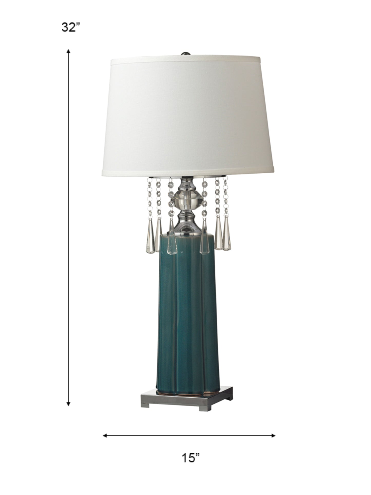 Tori LED Crystal And Ceramic Table Lamp