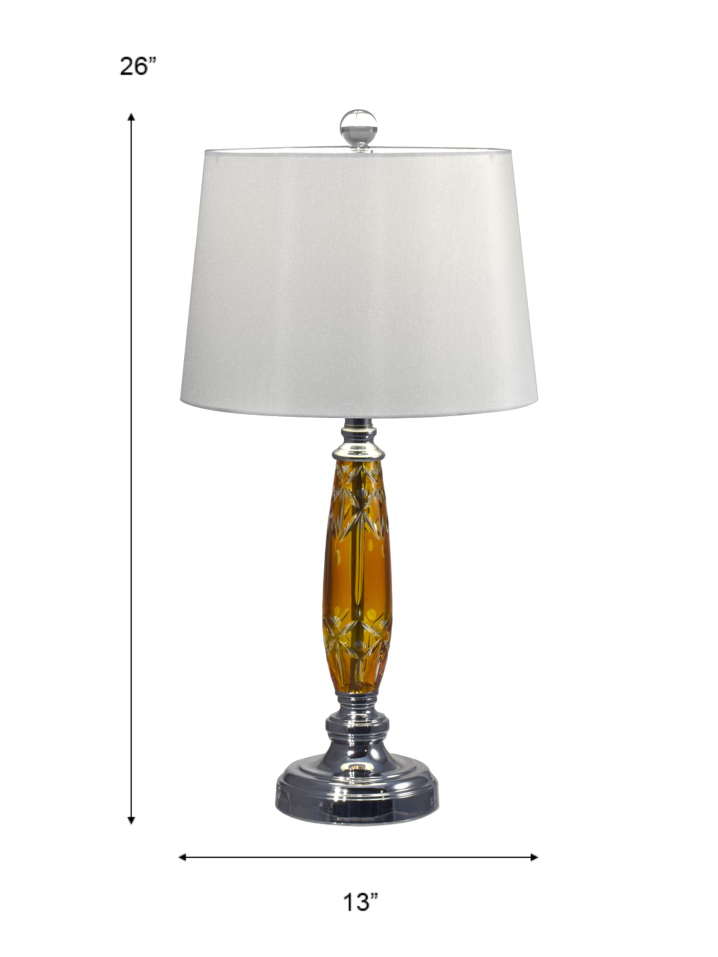 Glossy Amber 24% Lead Crystal Table Lamp