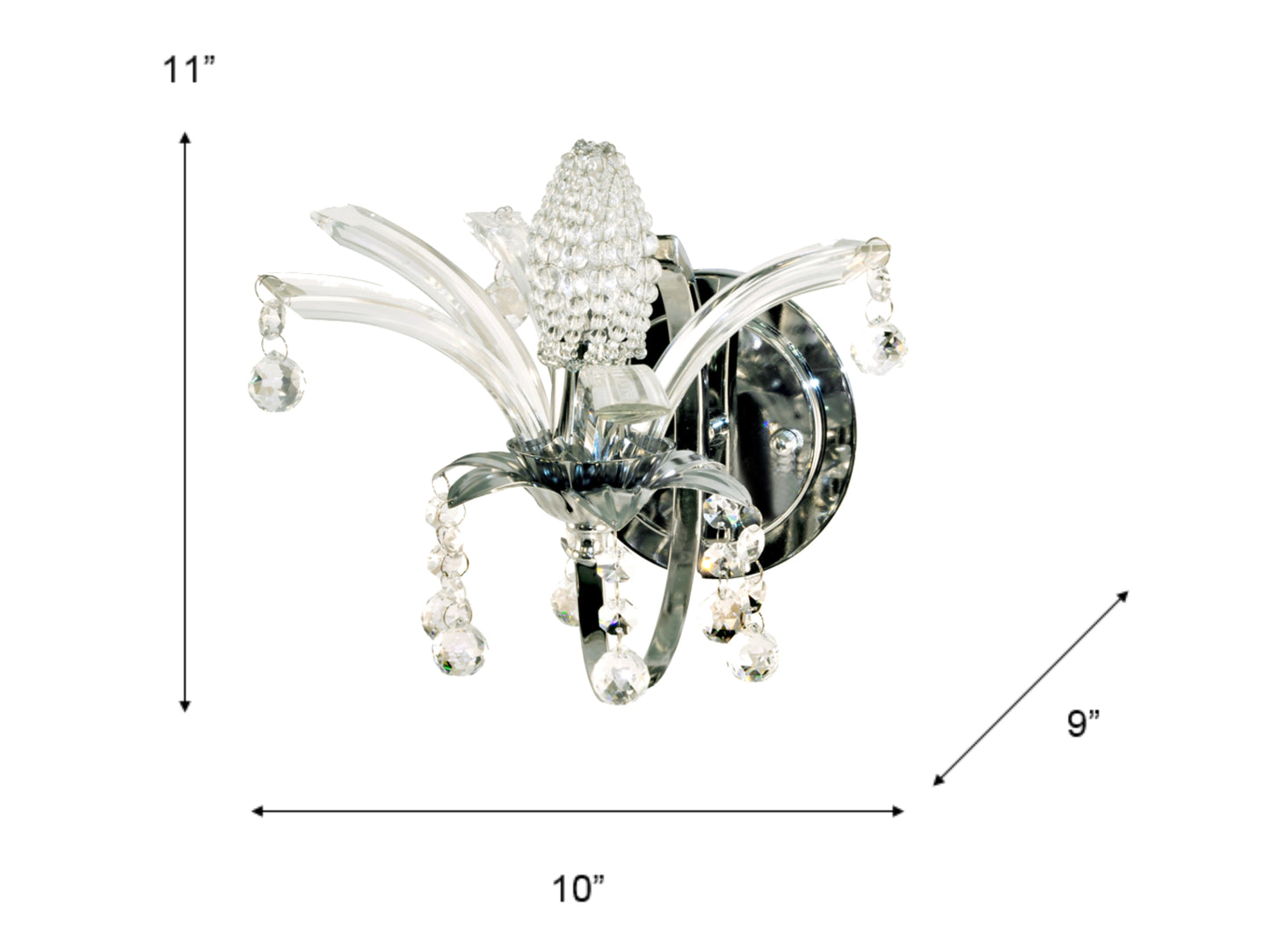 Sullivan Crystal Wall Sconce with Beads