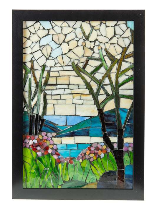 Magnolia Iris Mosaic Art Glass Wall Art / Suncatchers