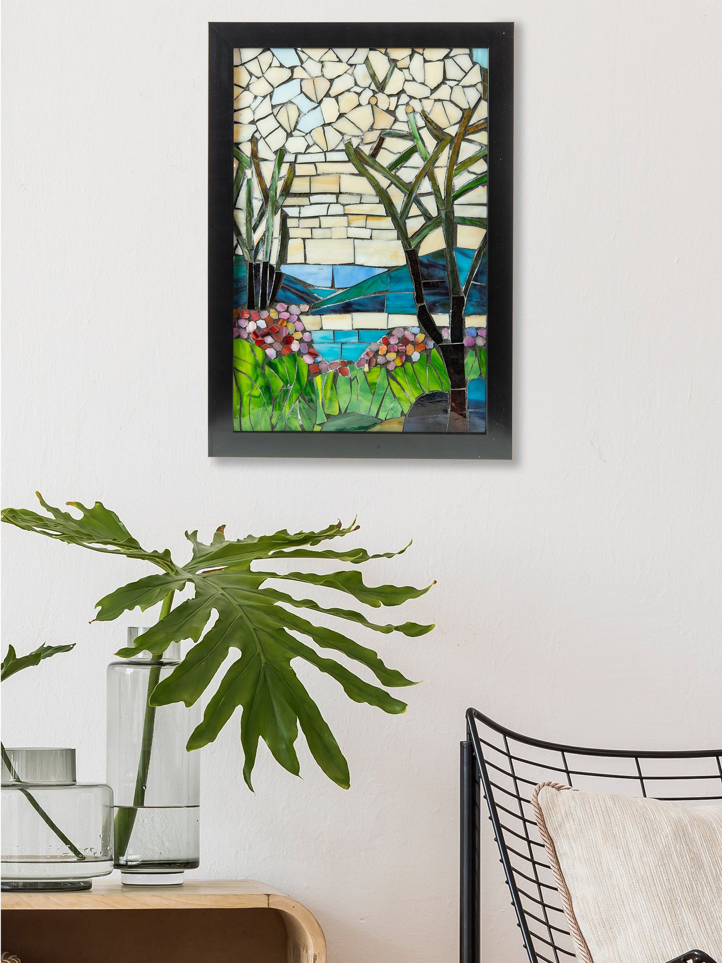 Magnolia Iris Mosaic Art Glass Wall Art / Suncatchers