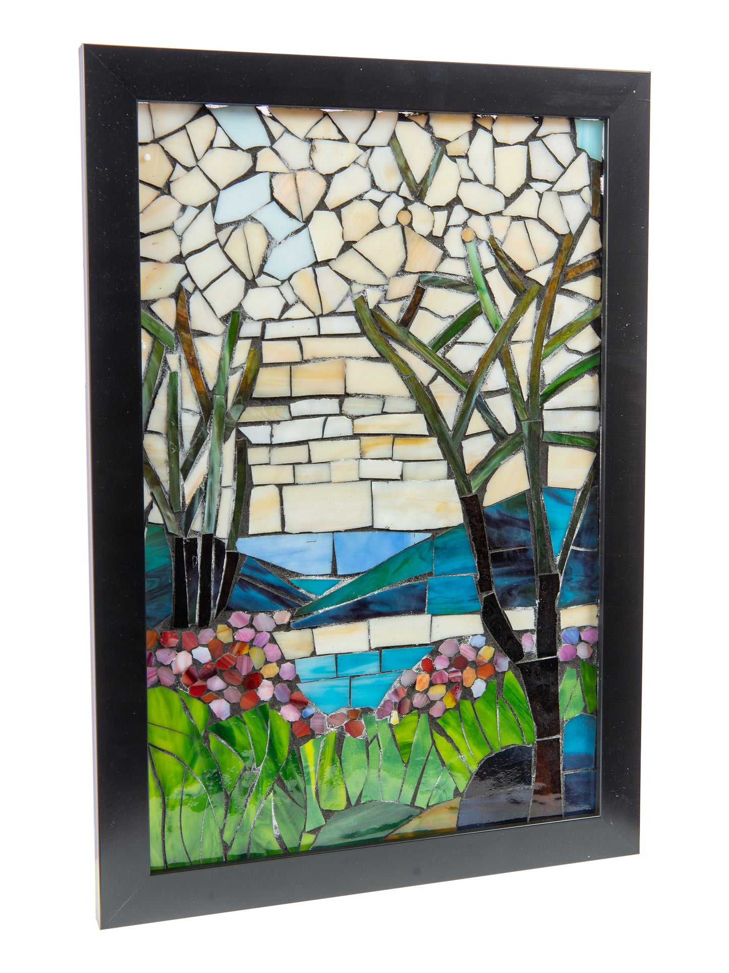 Magnolia Iris Mosaic Art Glass Wall Art / Suncatchers