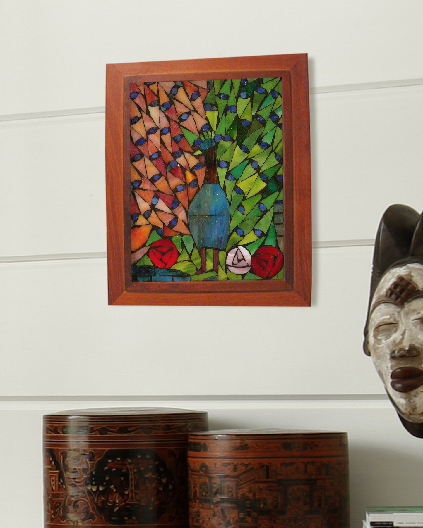 Peacock Mosaic Art Glass Wall Art / Suncatchers