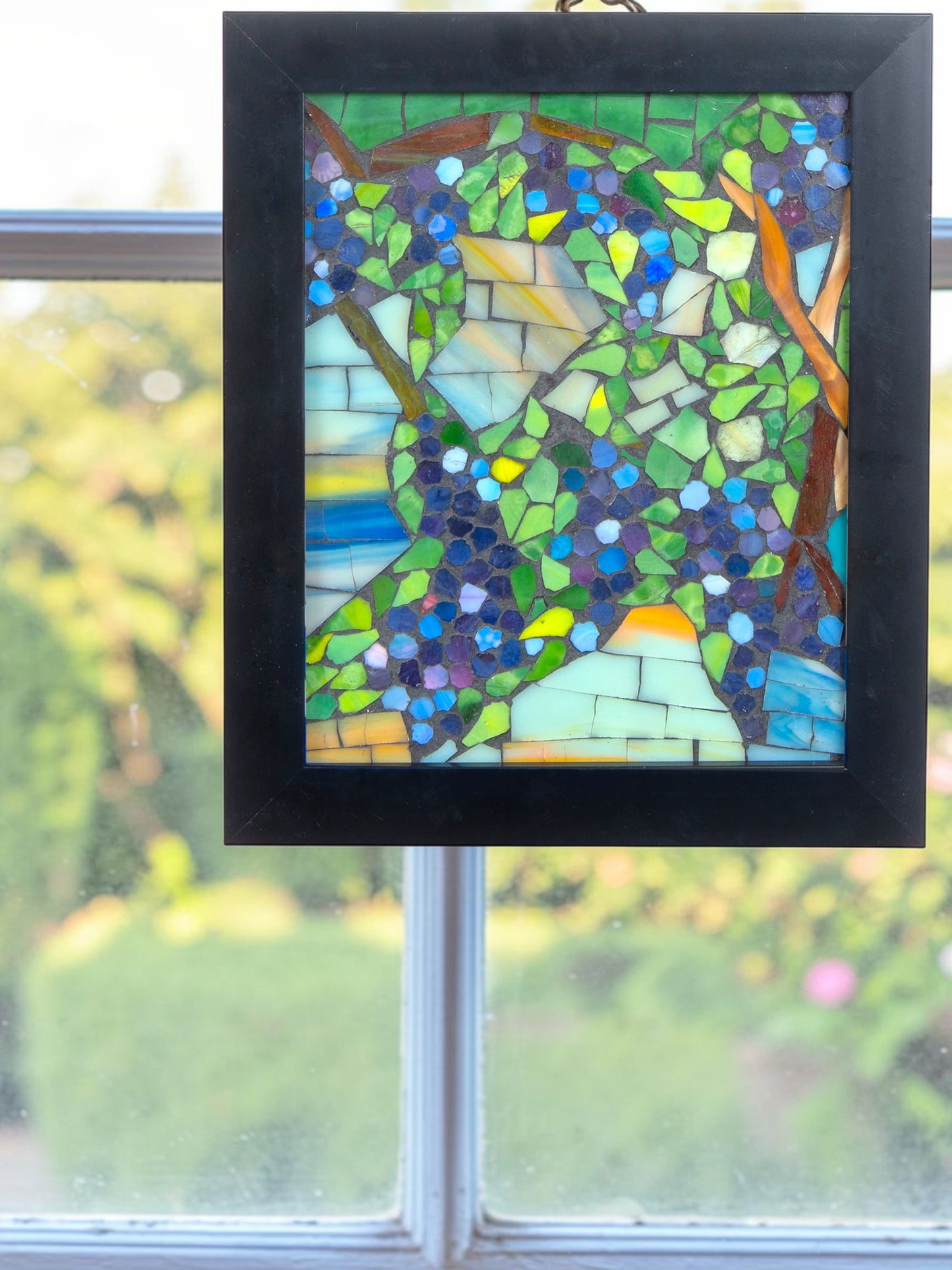 Snowball Wisteria Mosaic Art Glass Wall Art / Suncatchers