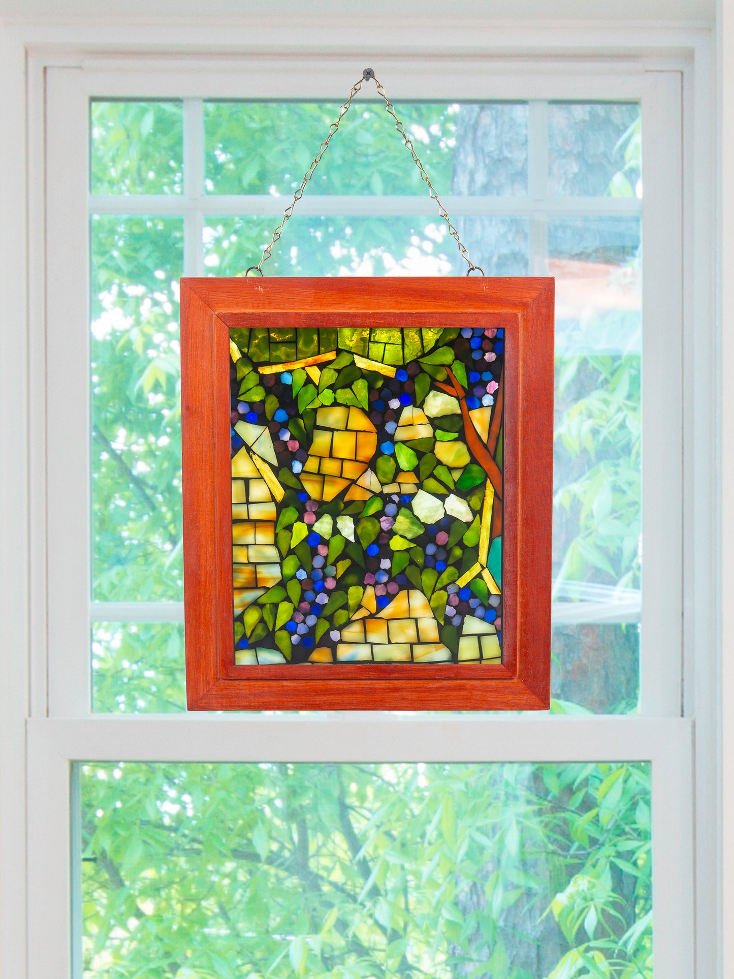 Grapevine Mosaic Art Glass Wall Art / Suncatchers