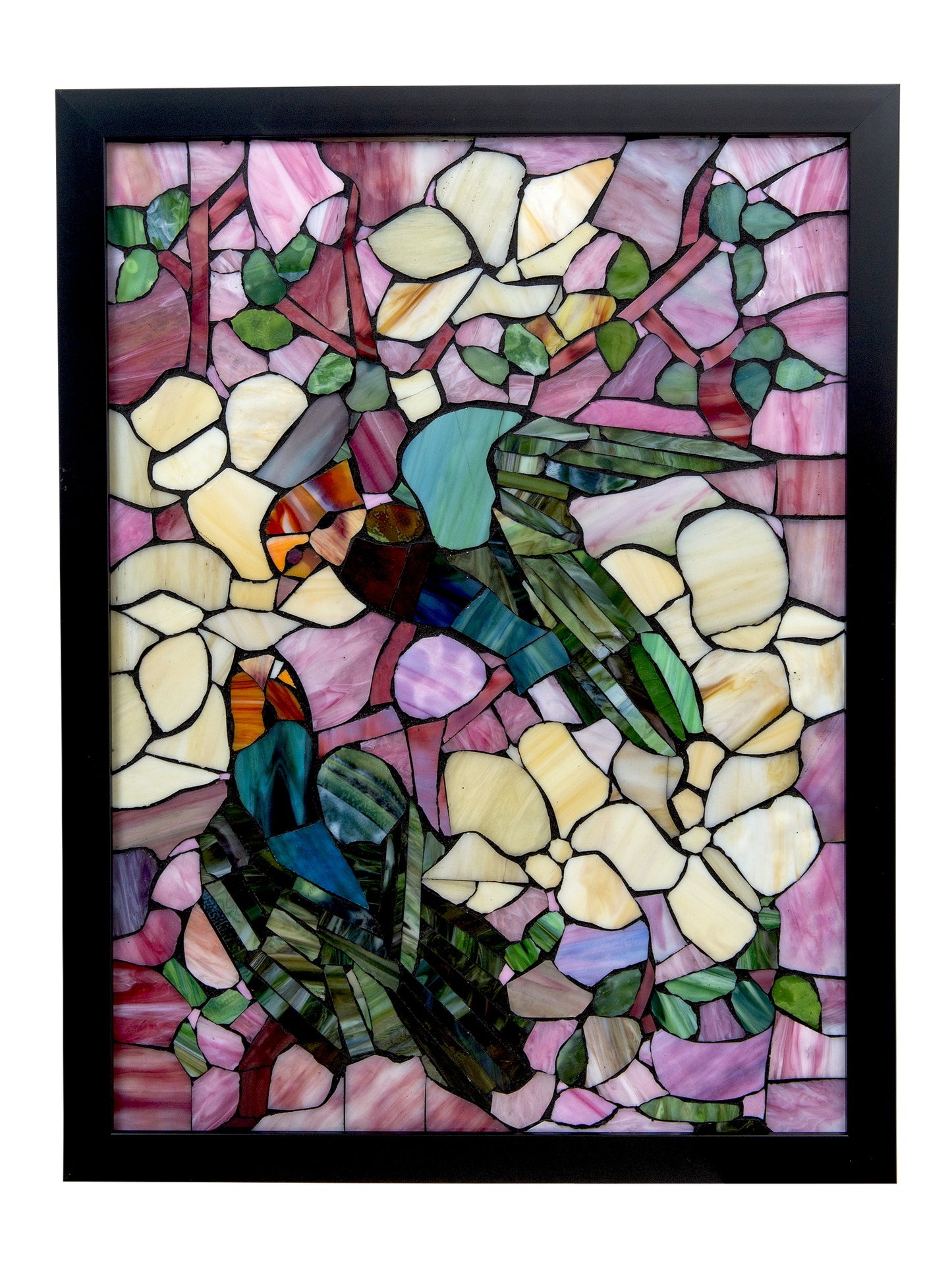 Parrots Mosaic Art Glass Wall Art / Suncatchers