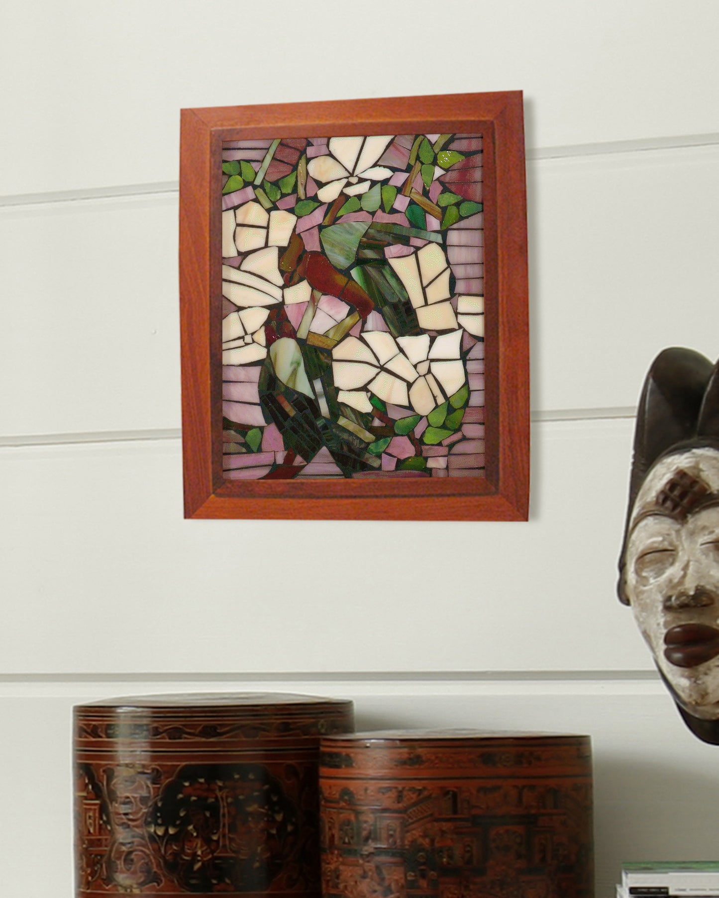 Parrots Mosaic Art Glass Wall Art / Suncatchers
