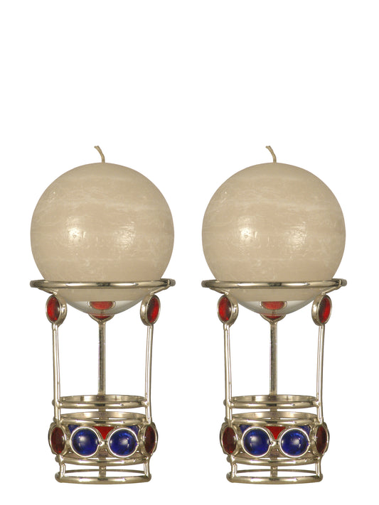 Dale Tiffany 2-Piece Red/Blue Gem Warmer Candle Holder Votive