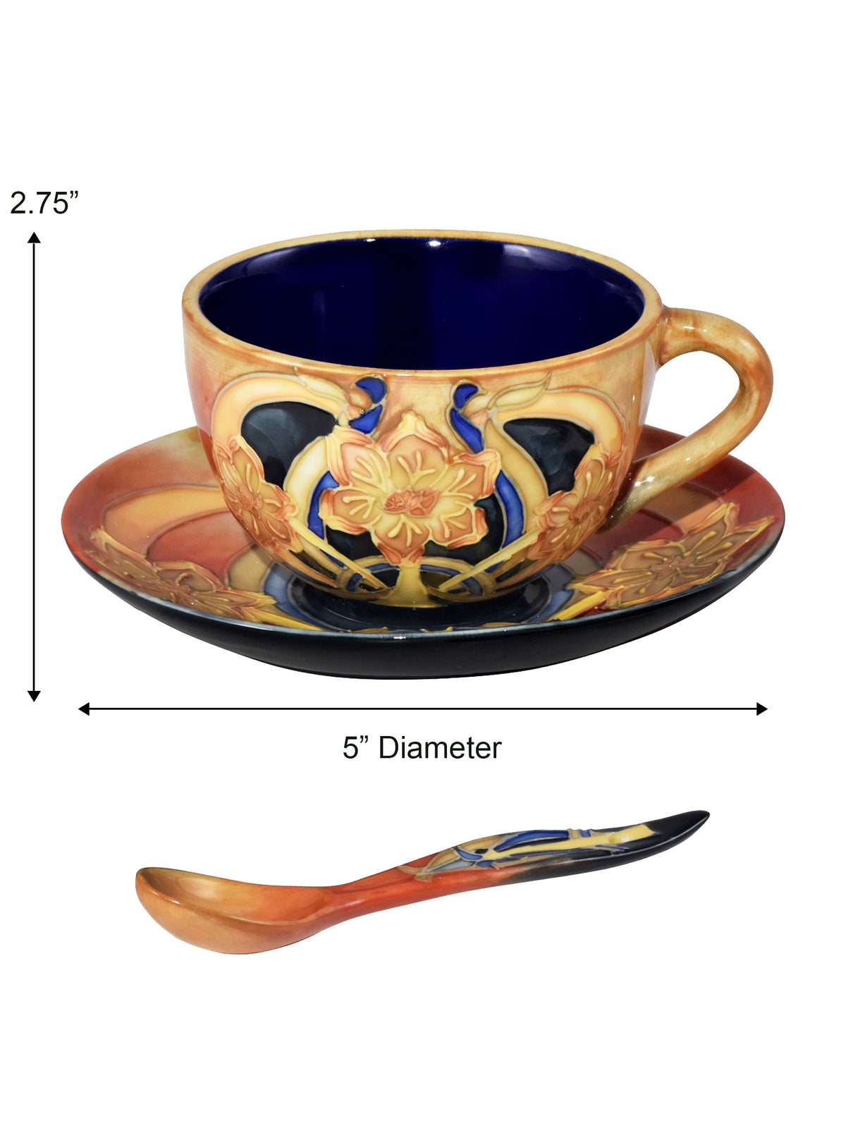 Dale Tiffany Pasque Flower Hand Painted Porcelain Cup And Saucer Set