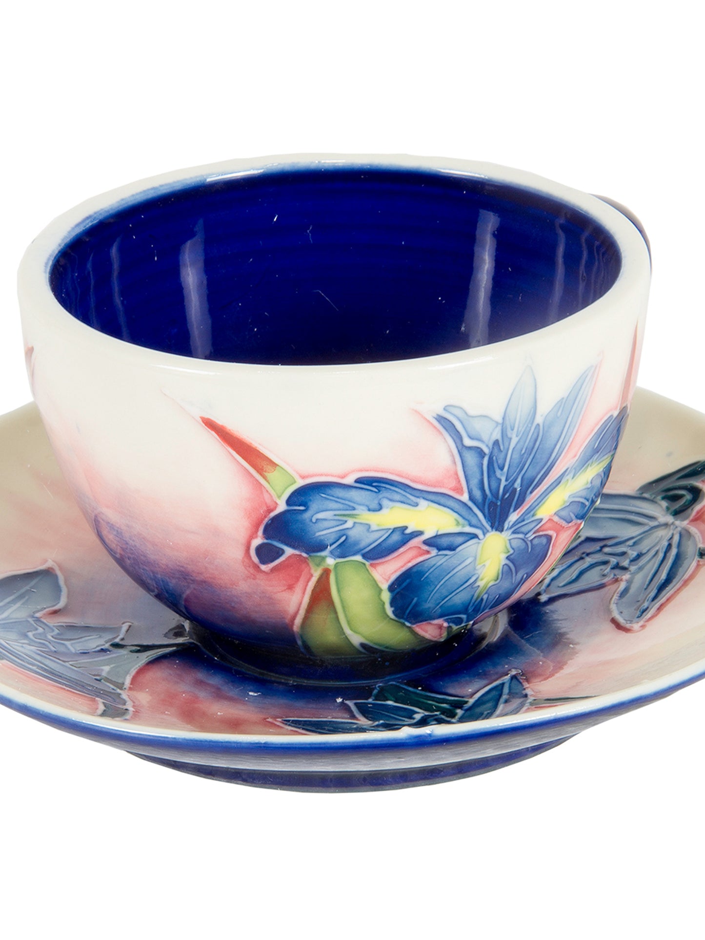 Iris 2-Piece Hand Painted Porcelain Cup And Saucer Set