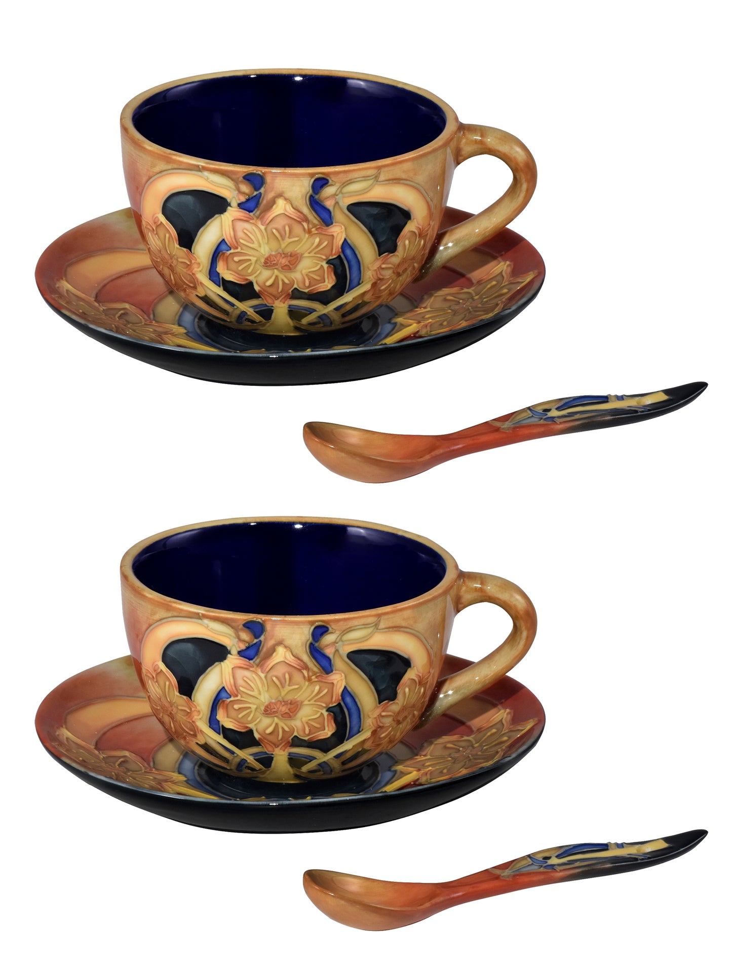 Pasque Flower 2-Pc Hand Painted Porcelain Cup And Saucer Set