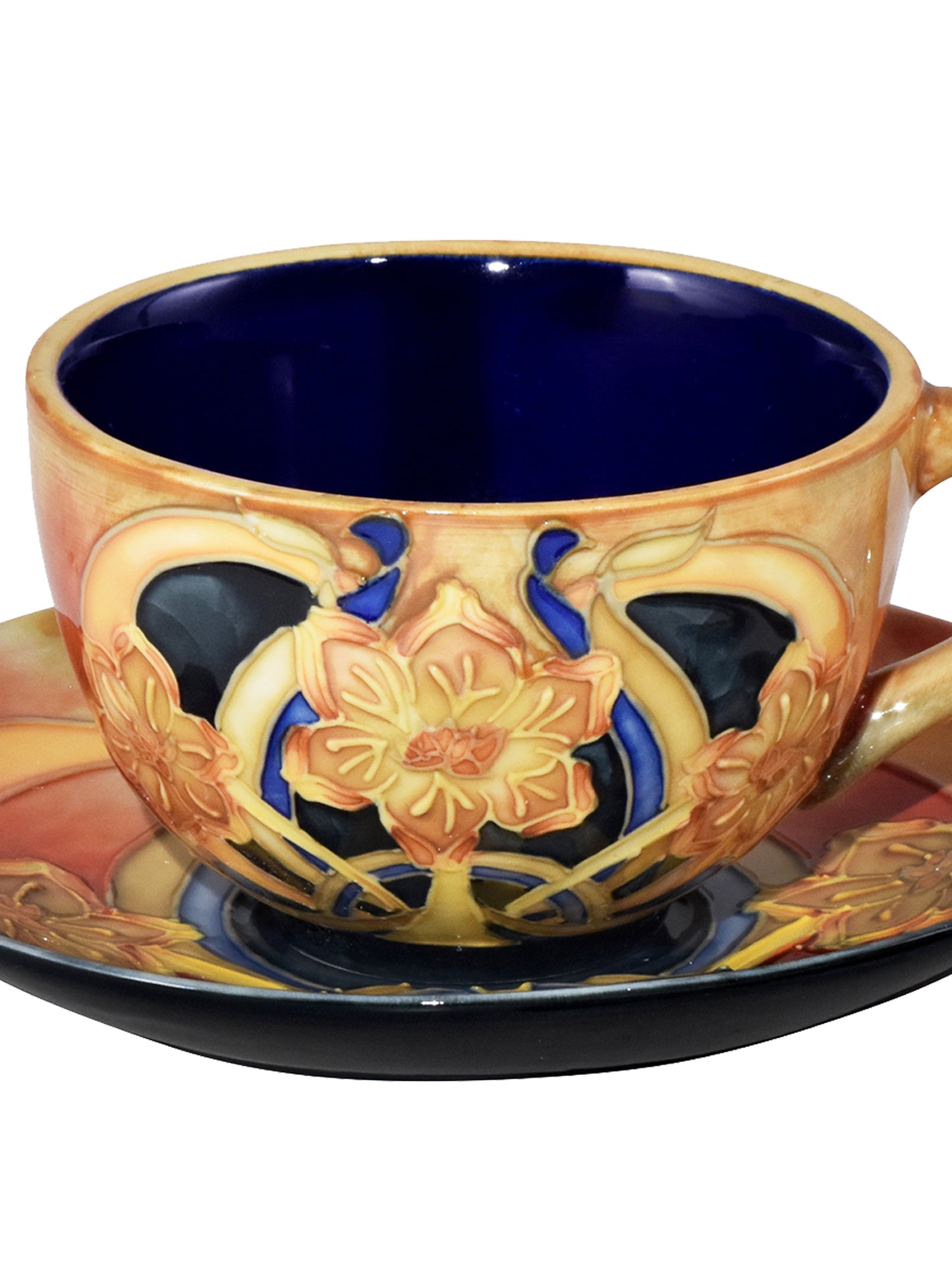 Pasque Flower 2-Pc Hand Painted Porcelain Cup And Saucer Set