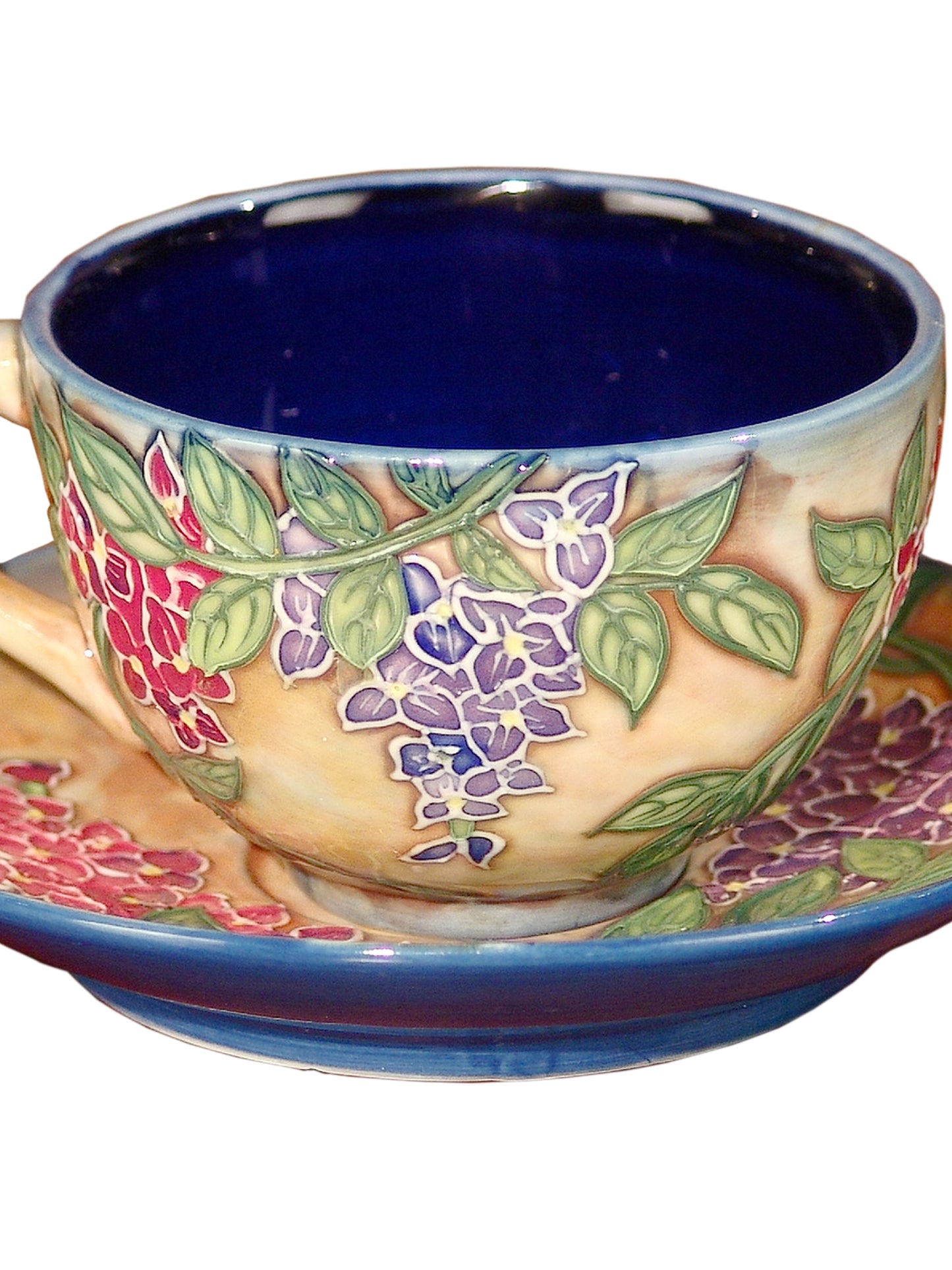 Grape Vine 2-Piece Hand Painted Porcelain Cup And Saucer Set