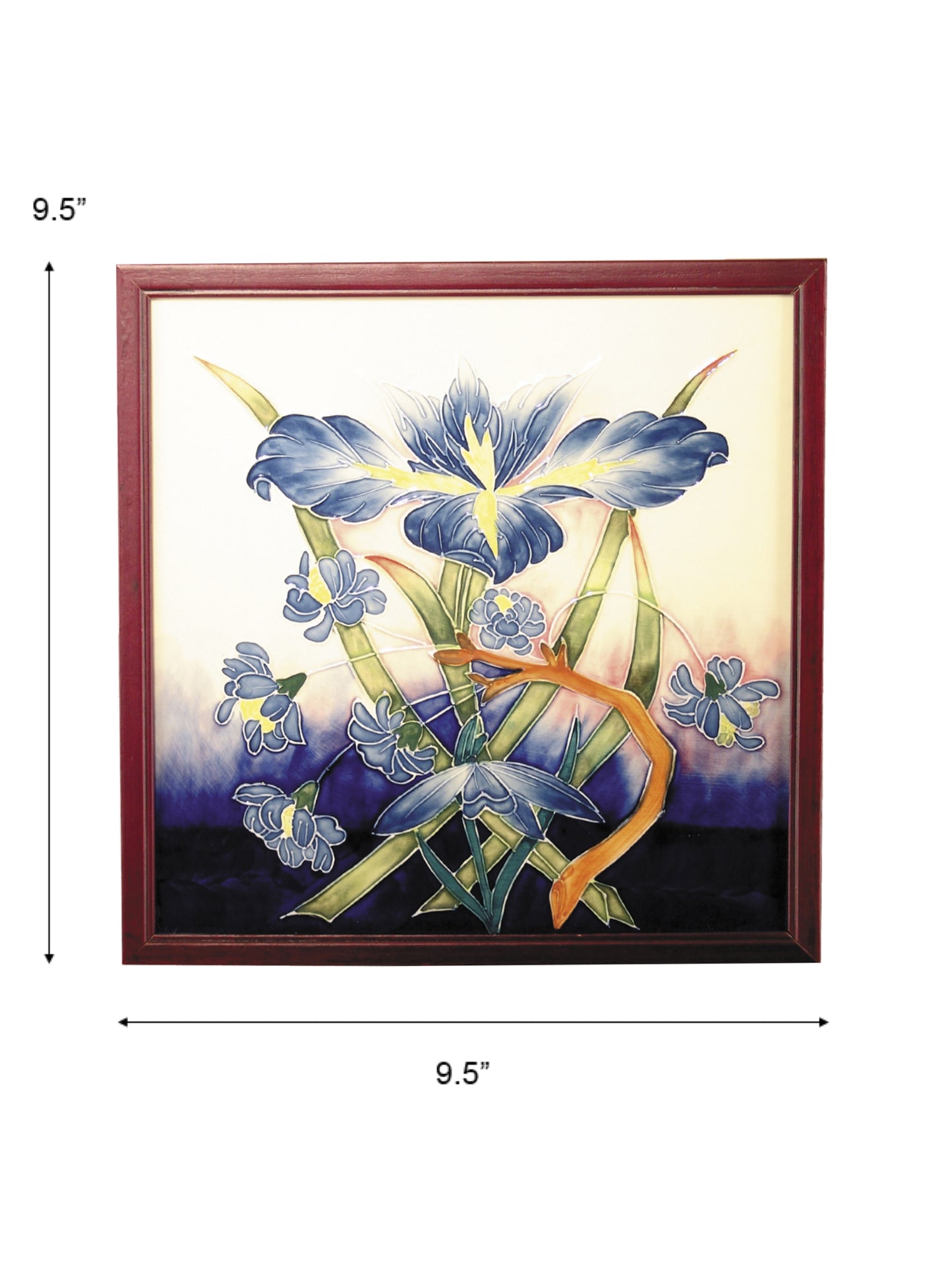 Iris 2-Piece Hand Painted Porcelain Wall Art / Suncatchers