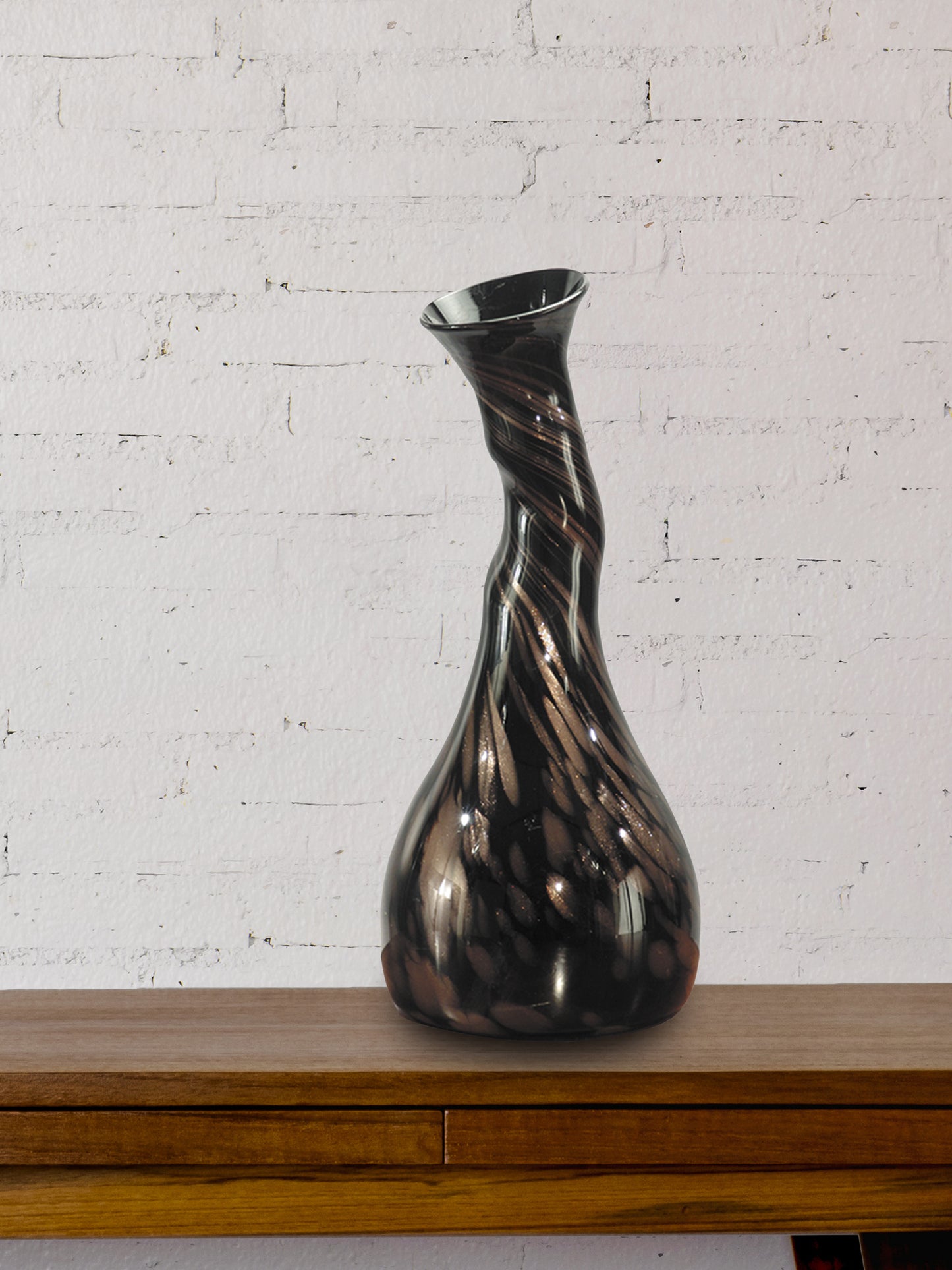 Twisted Gourd Hand Blown Art Glass Vase