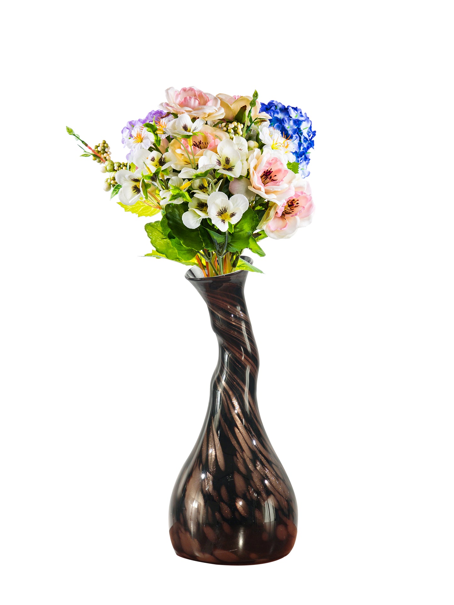 Twisted Gourd Hand Blown Art Glass Vase
