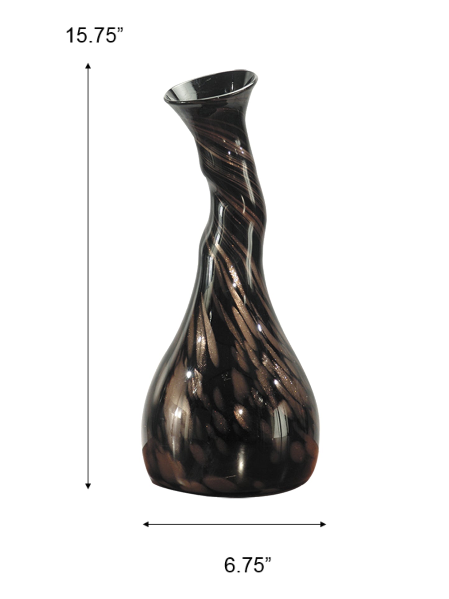 Twisted Gourd Hand Blown Art Glass Vase