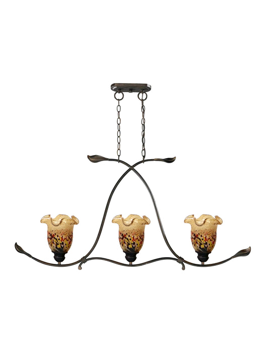 Luster 3-Light Hand Blown Art Glass Hanging Fixture