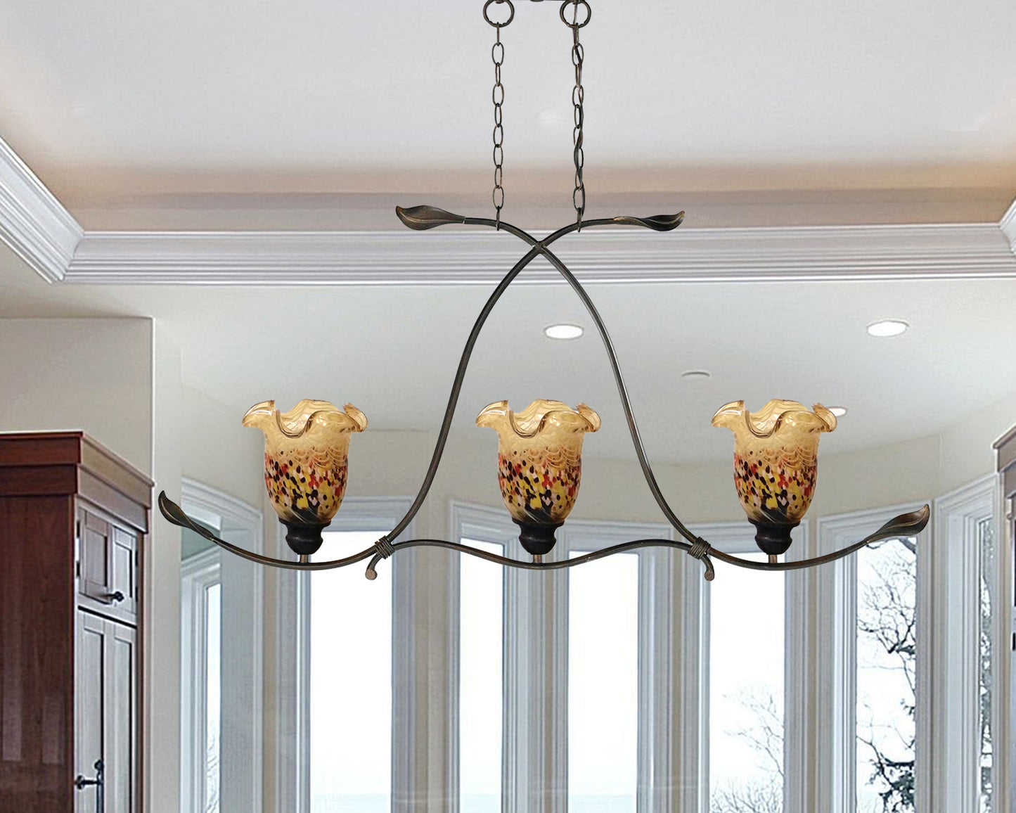 Luster 3-Light Hand Blown Art Glass Hanging Fixture