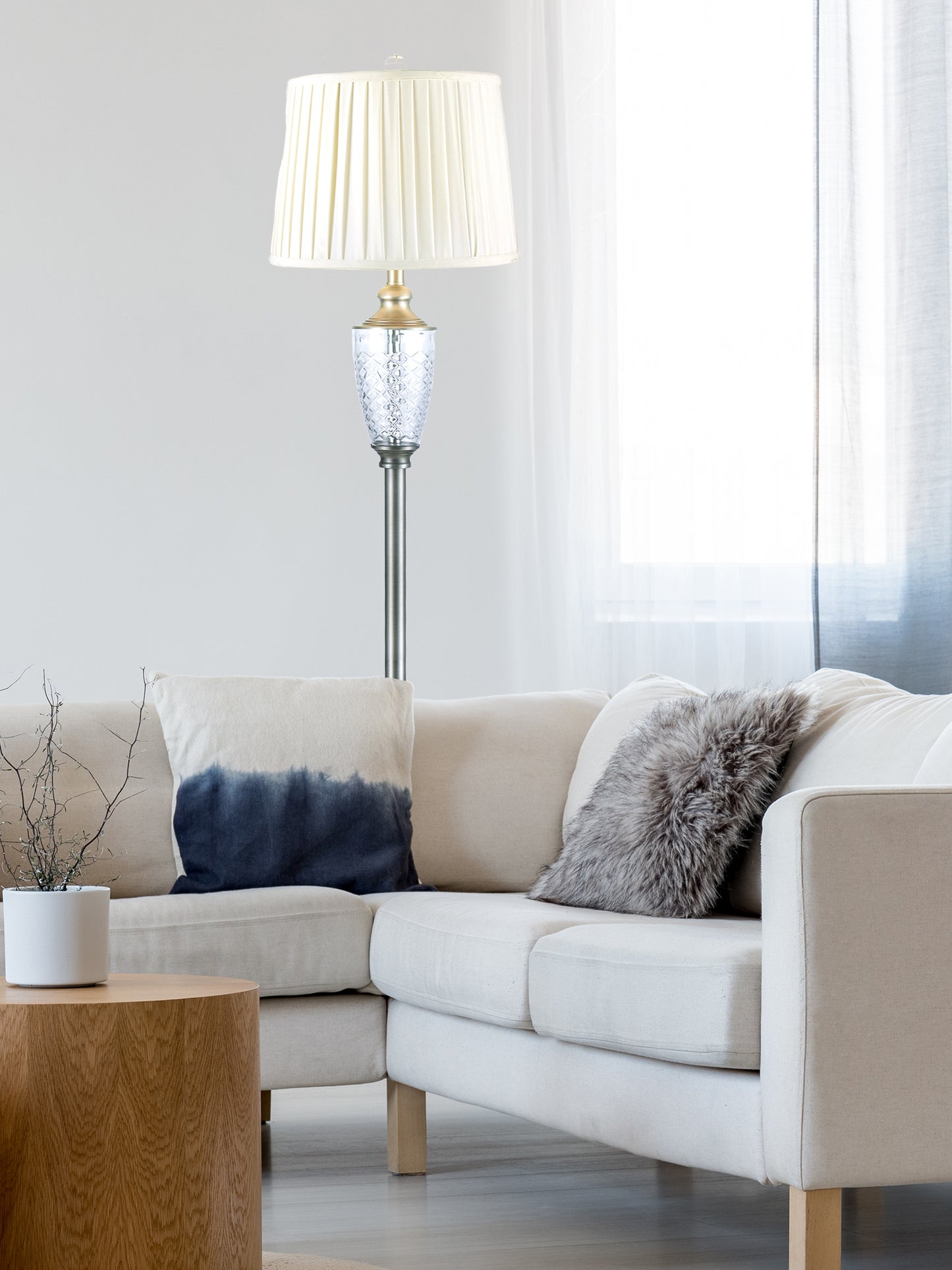 Castle Mountains 24% Lead Crystal Floor Lamp