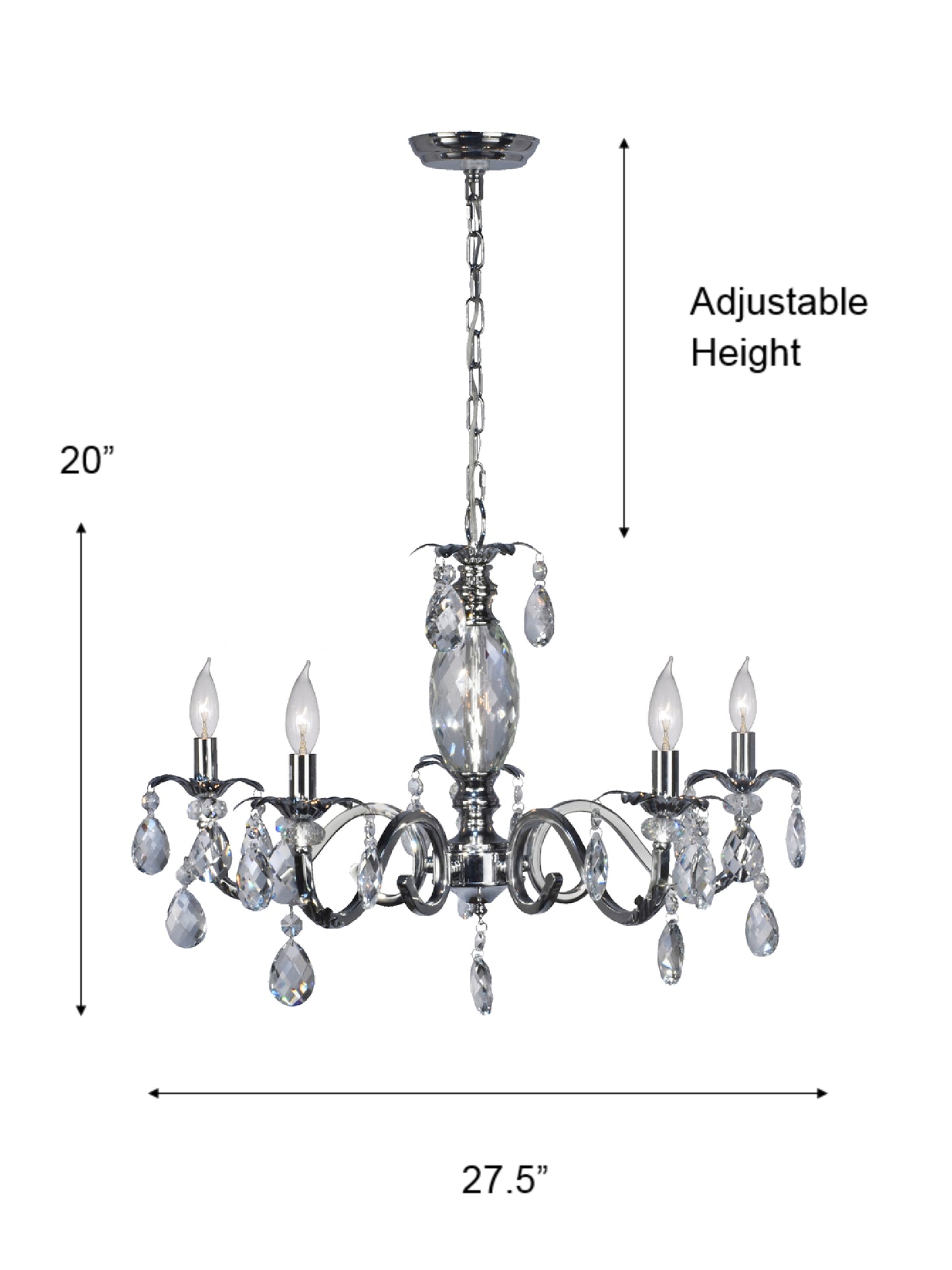 Clara 27.5" Wide Crystal Chandelier