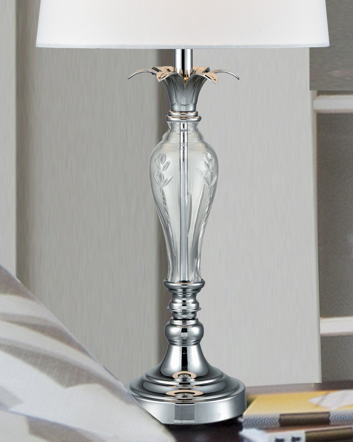 Charlotte 24% Lead Crystal Table Lamp