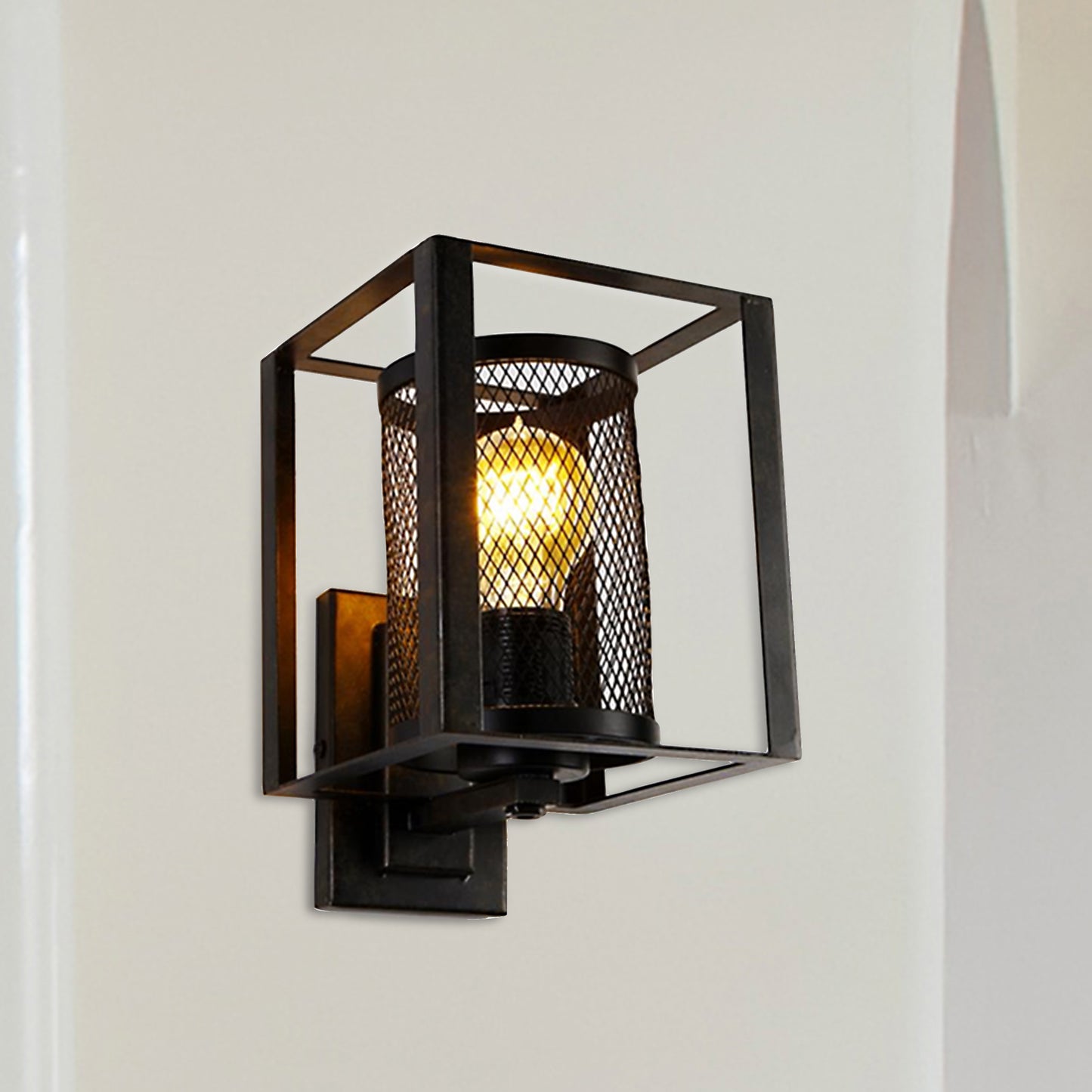Finn Vintage Industrial Mesh Metal Wall Sconce