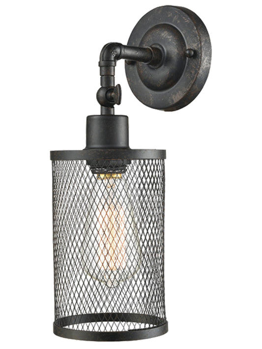 Garth Vintage Industrial Mesh Metal Shade Wall Sconce with Built-in LED