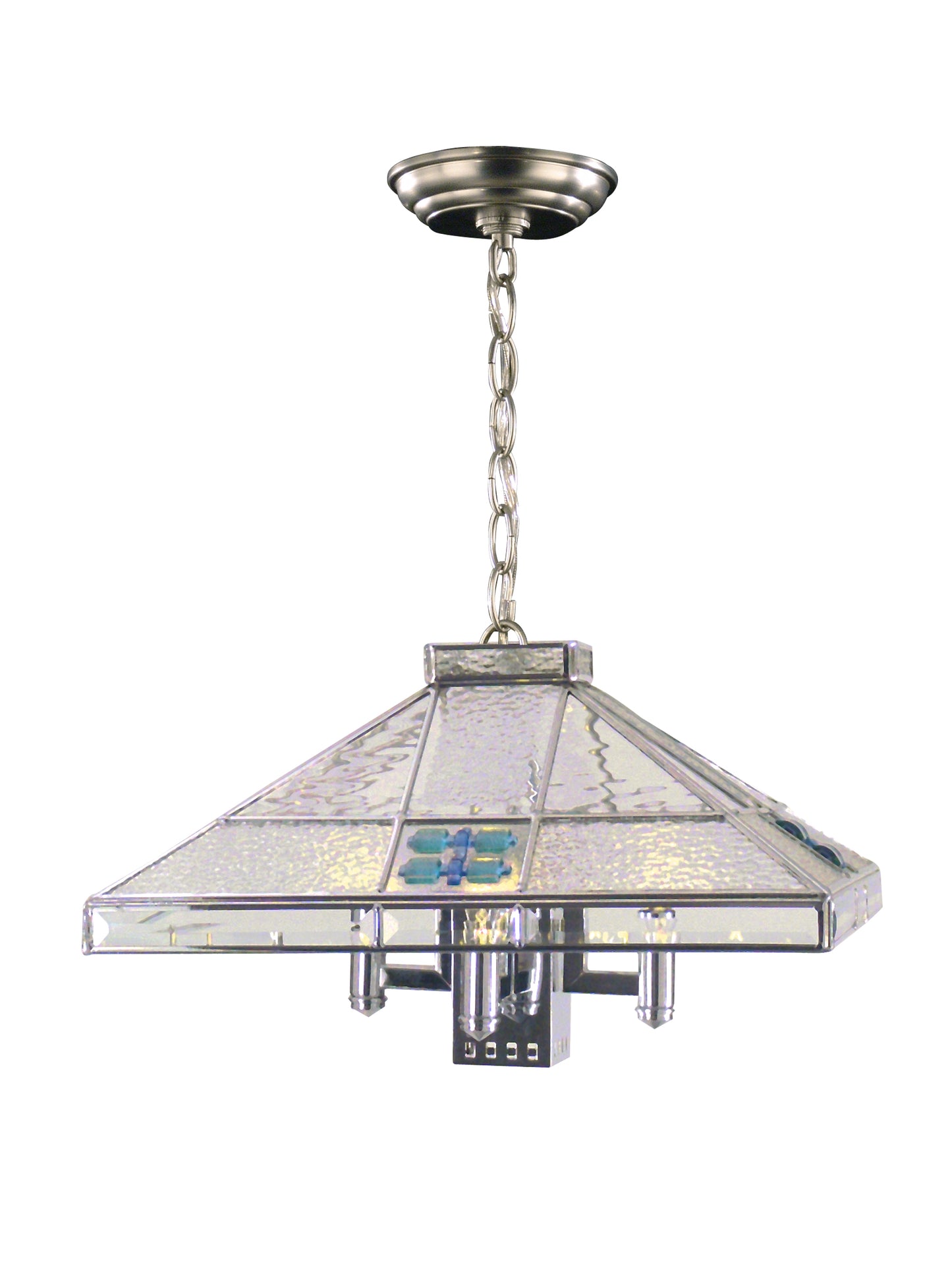 Blue Fused 5-Light Hanging Fixture