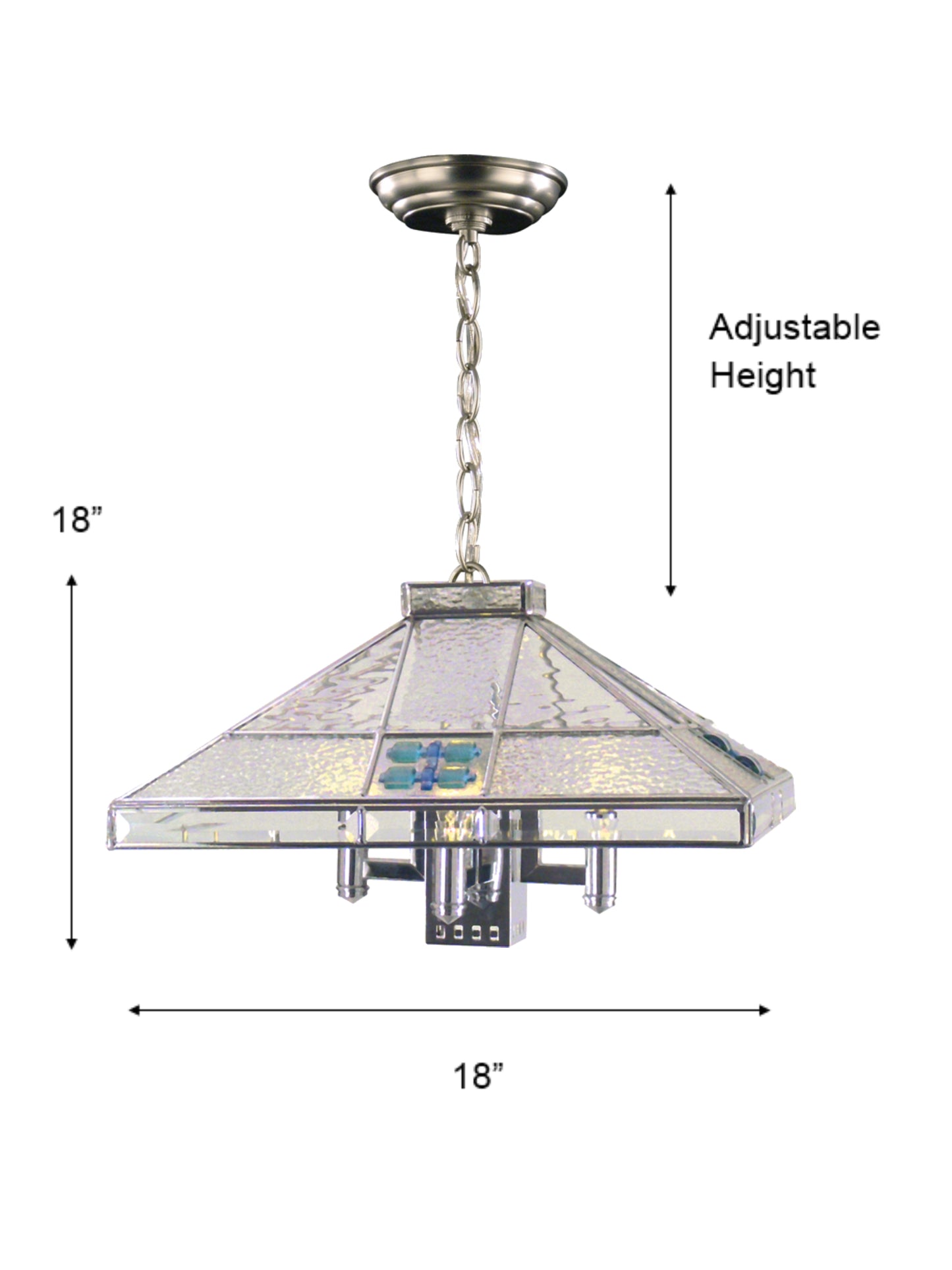 Blue Fused 5-Light Hanging Fixture
