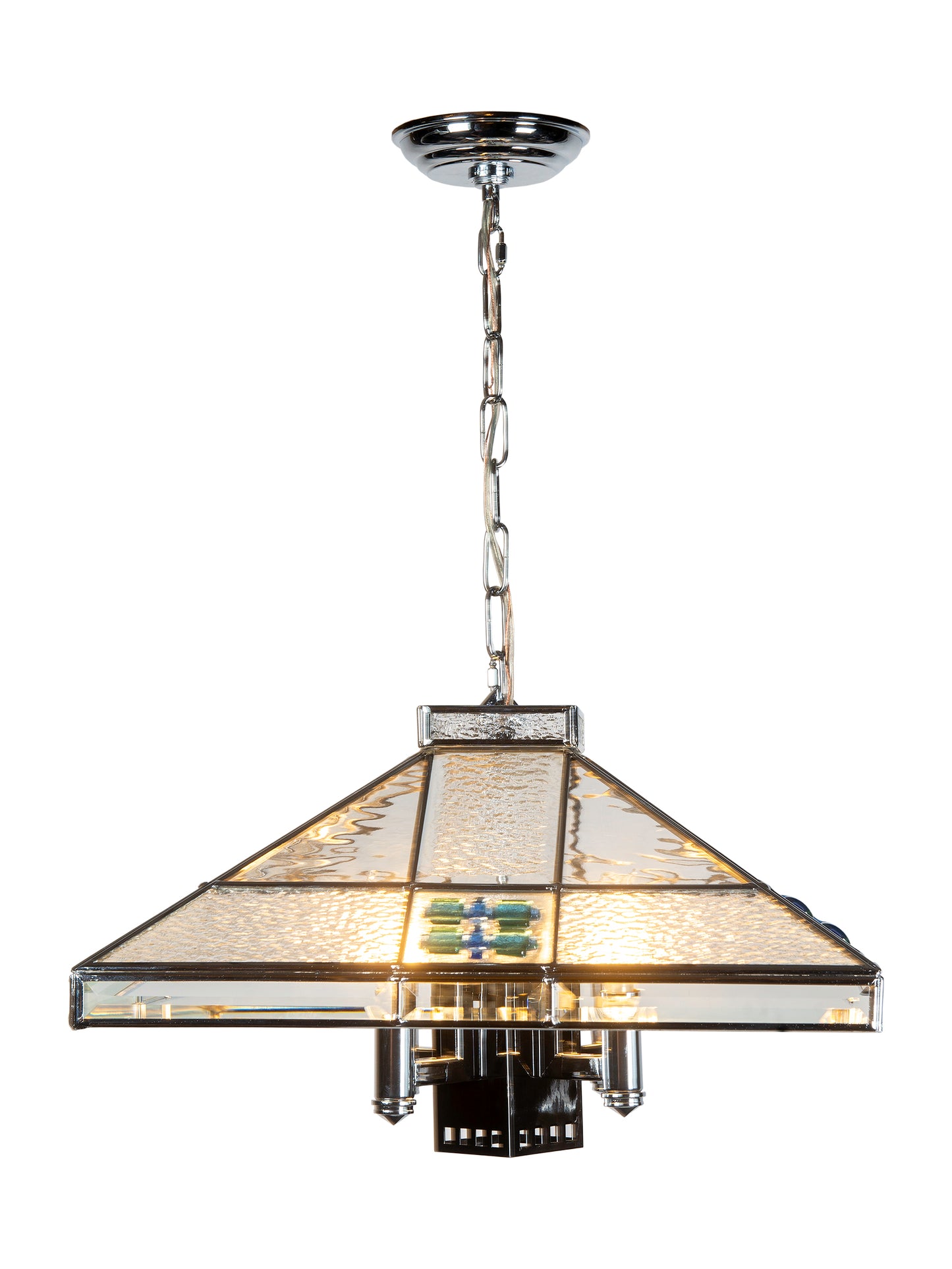 Blue Fused 5-Light Hanging Fixture