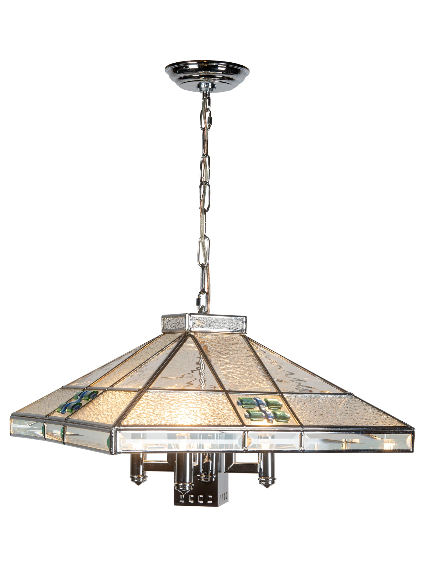 Blue Fused 5-Light Hanging Fixture