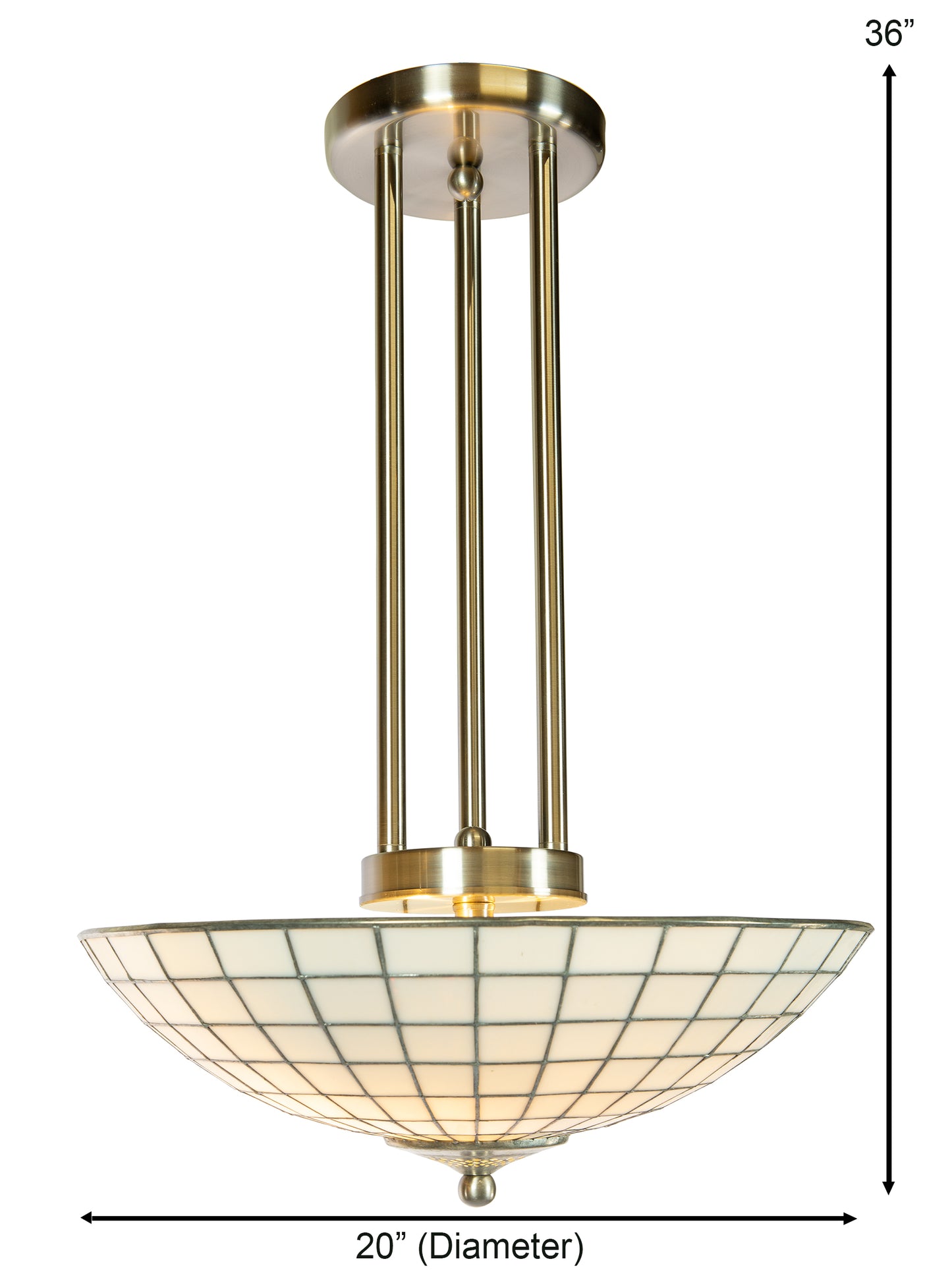 White Dome Tiffany Hanging Fixture