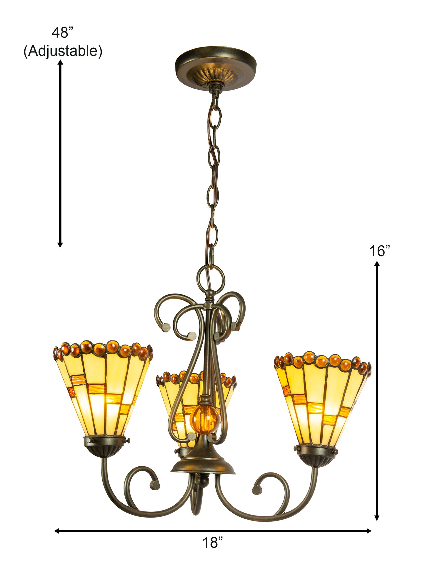 Jerome 3-Light Integrated LED Tiffany Hanging Fixture