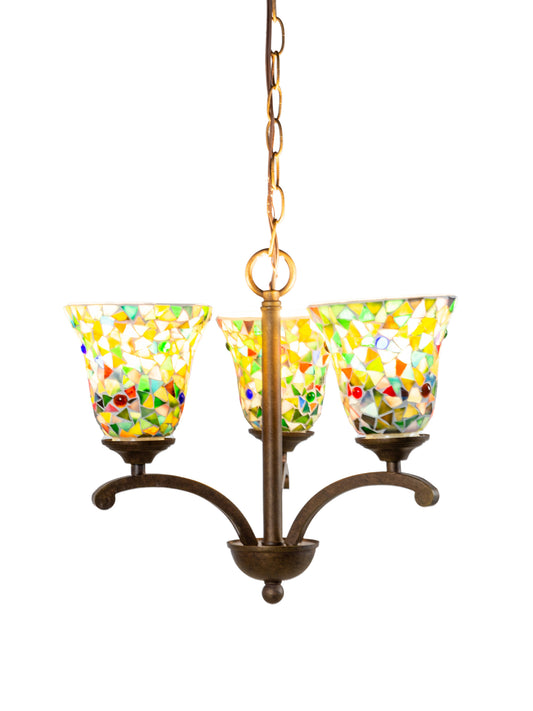 Remy 3-Light Mosaic Art Glass Chandelier