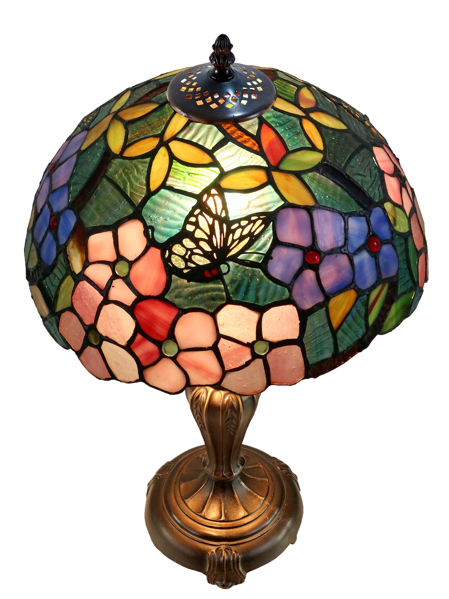 Fox Peony Tiffany Table Lamp