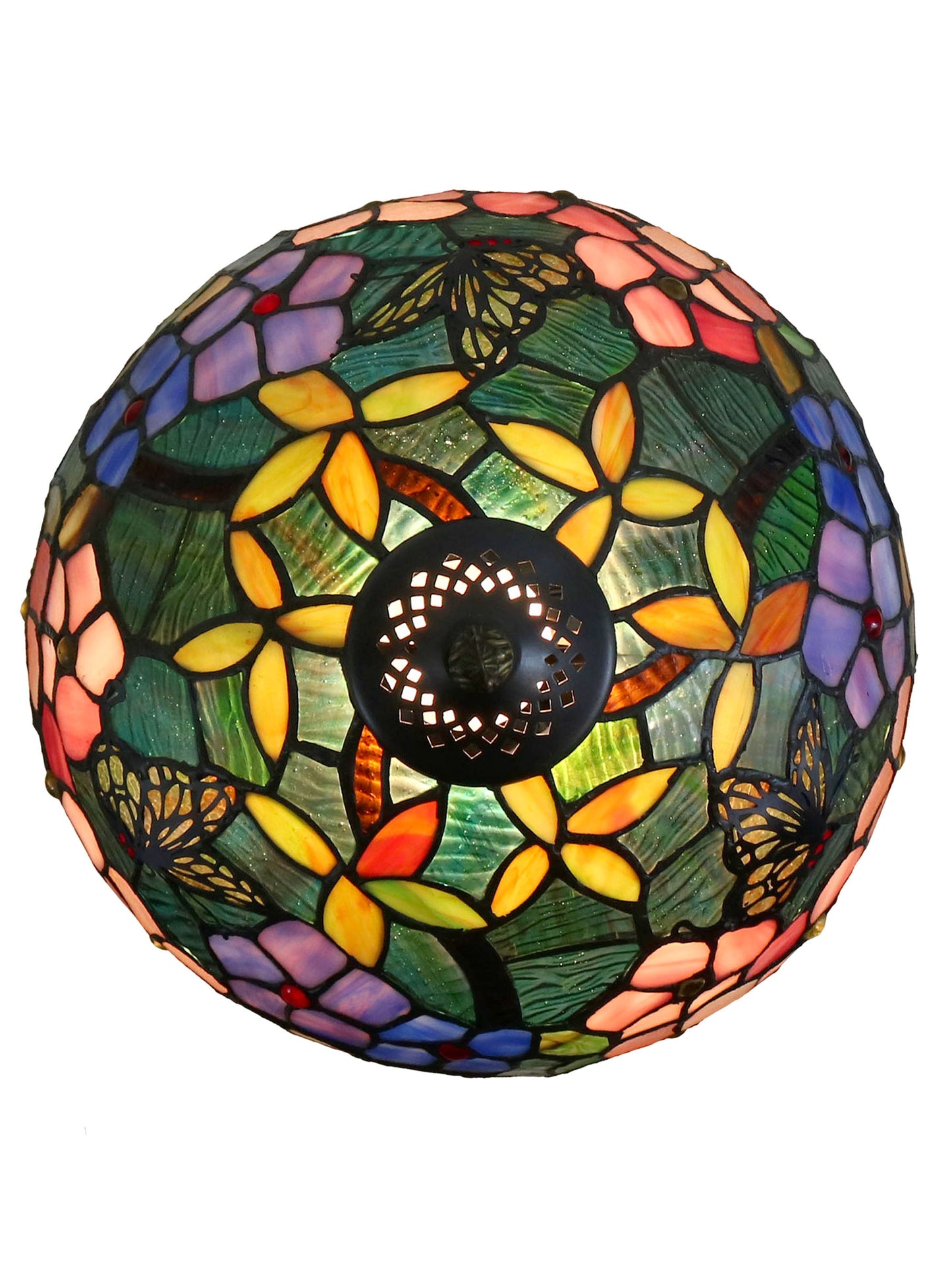 Fox Peony Tiffany Table Lamp
