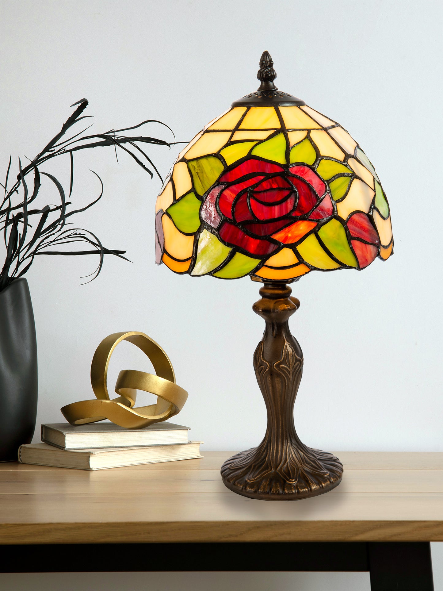 Indian Rose Tiffany Accent Lamp