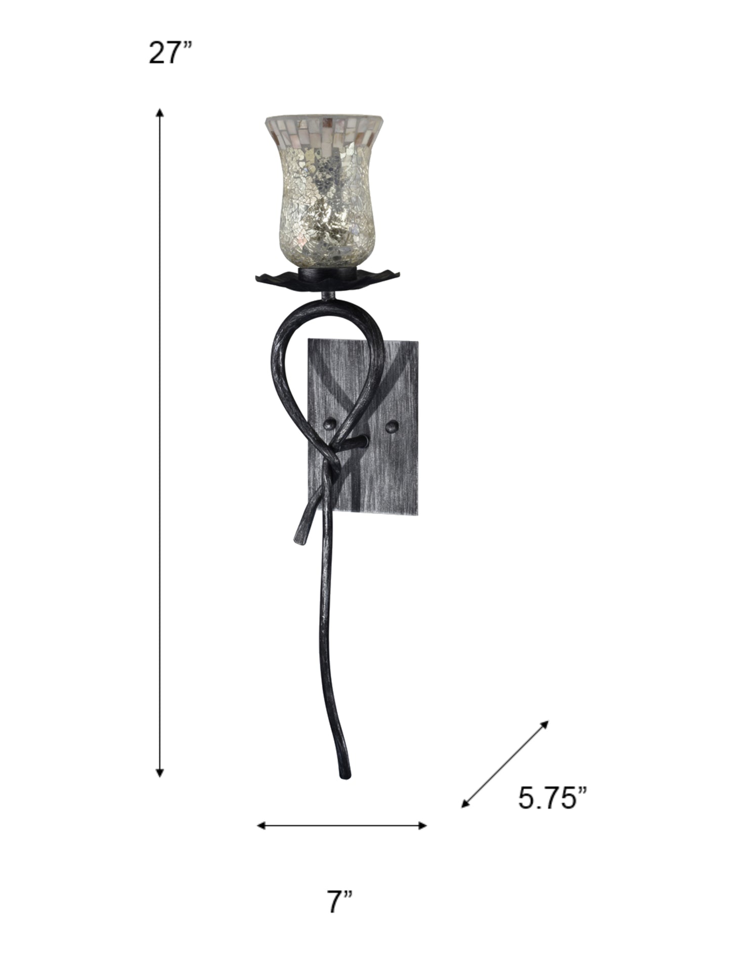 Hunters Creek LED Mosaic Art Glass Wall Sconce