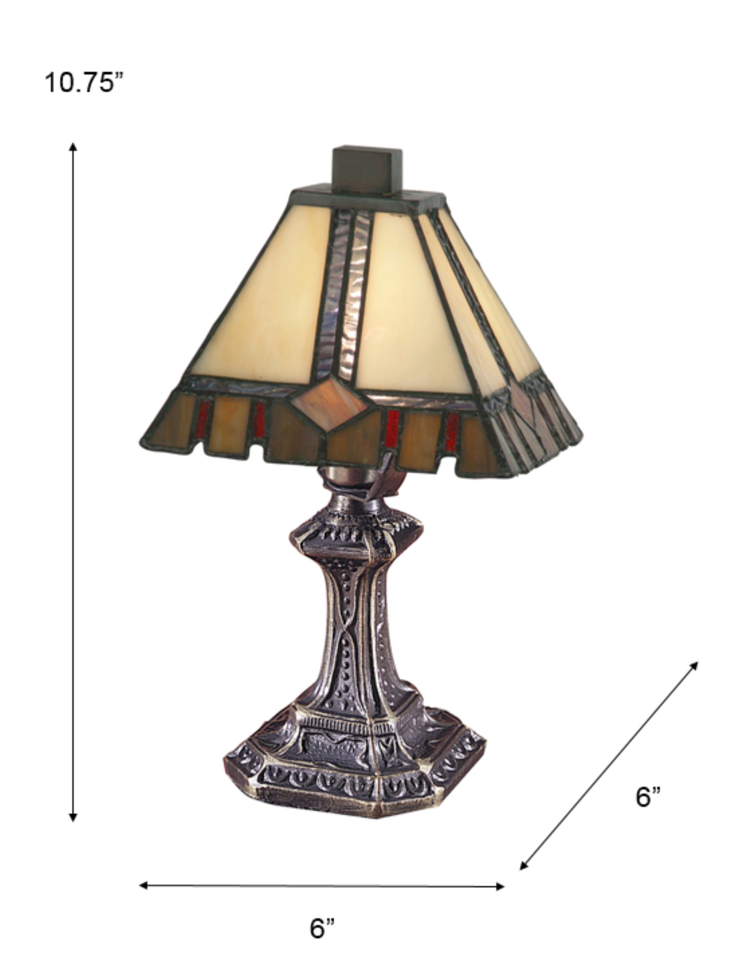 Castle Cut Mission Tiffany Accent Lamp
